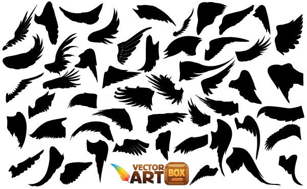 Free Wings Silhouettes Vector