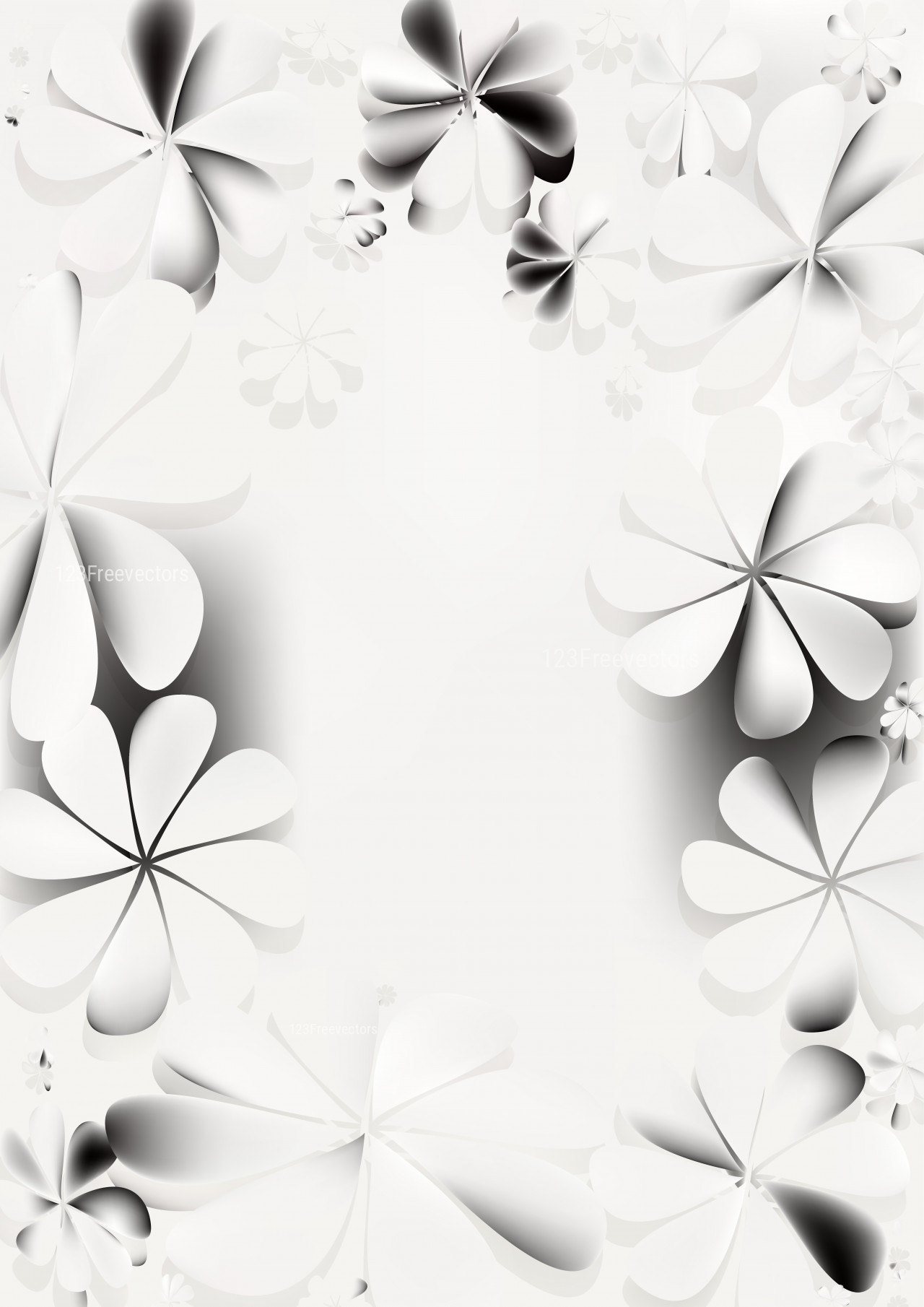 Grey And White Floral Background Graphic