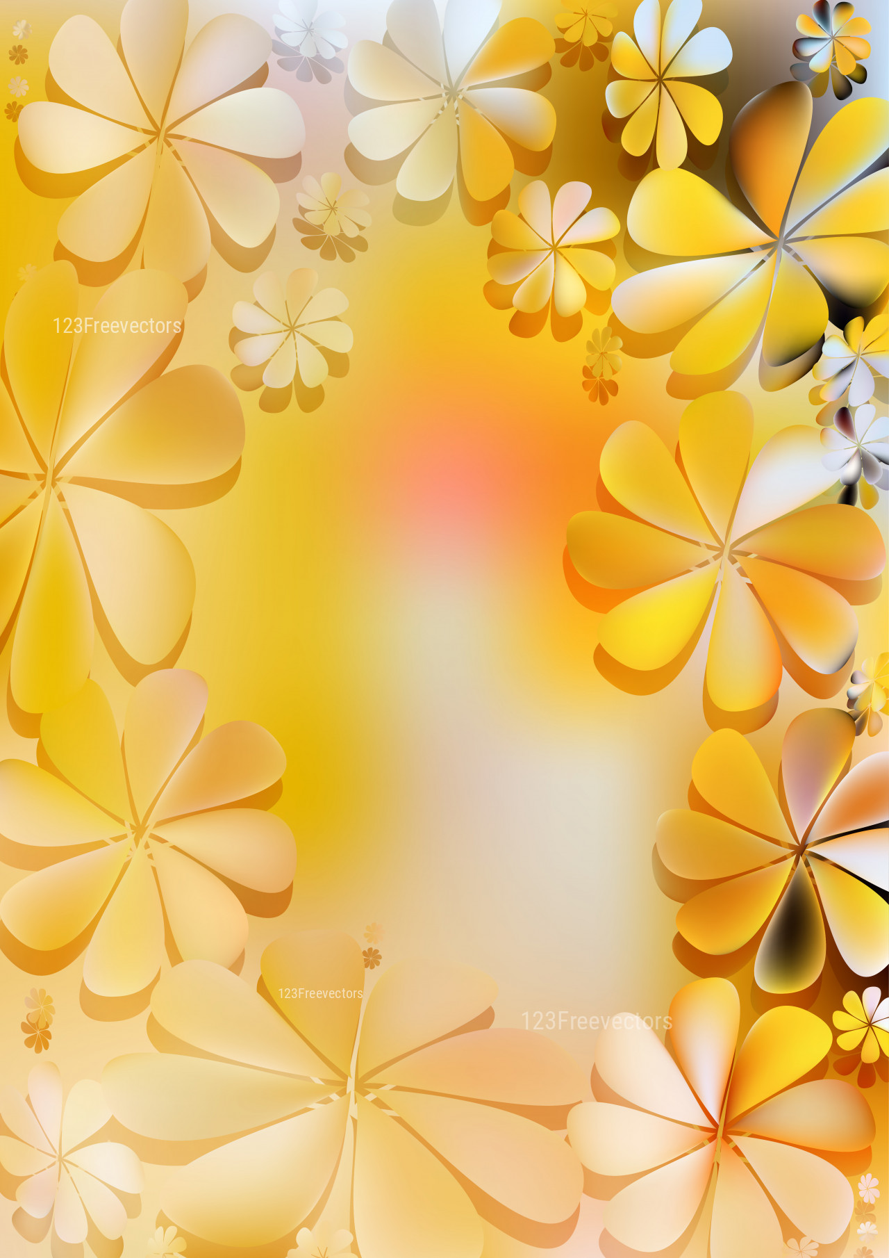 Orange and White Floral Background
