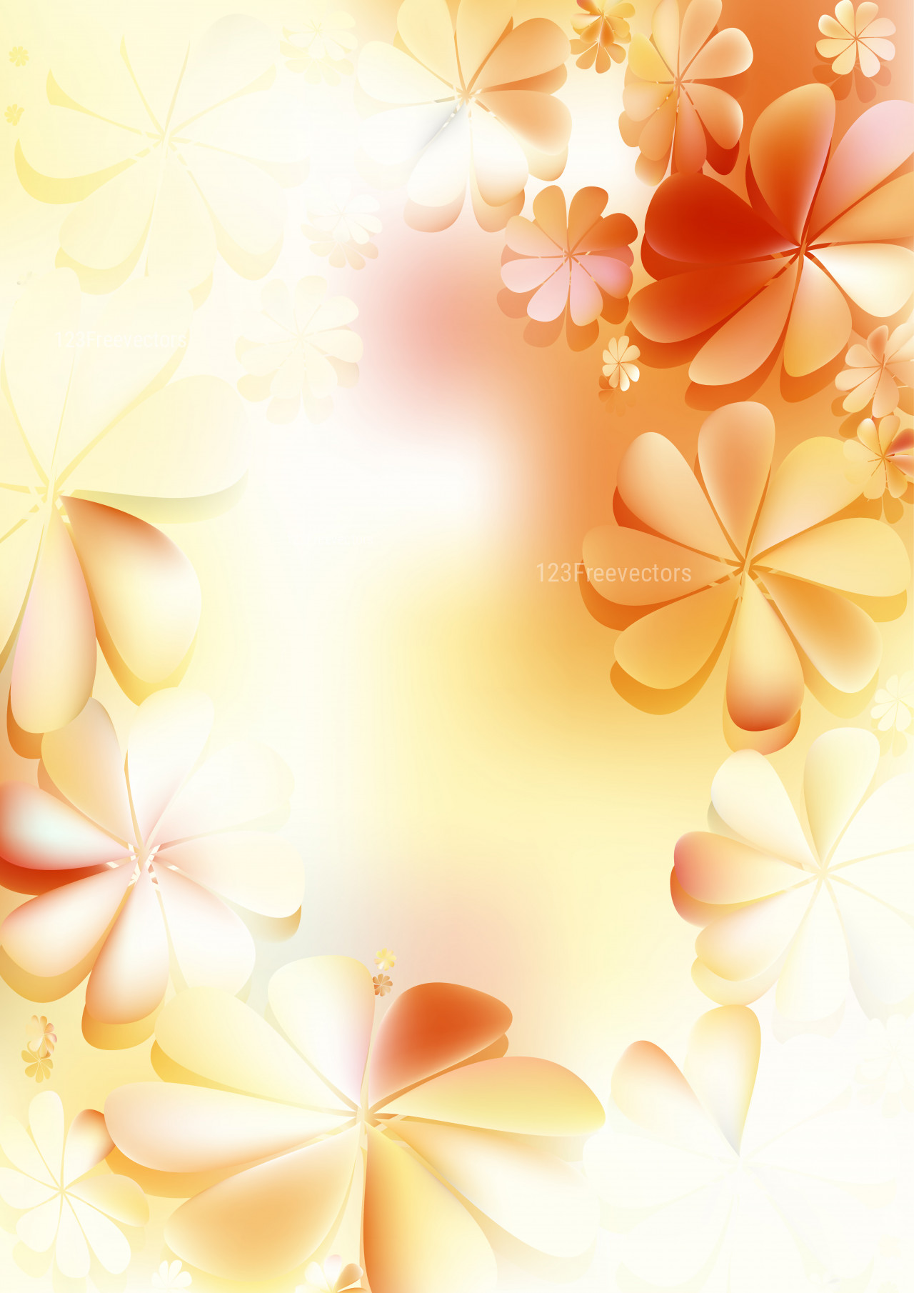 Orange and White Floral Background Graphic