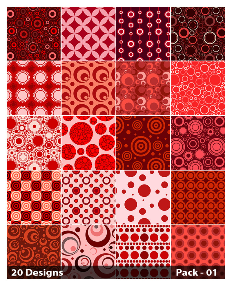 Geometric Red Patterns Pack