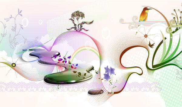 Abstract Spring Background Vector Free
