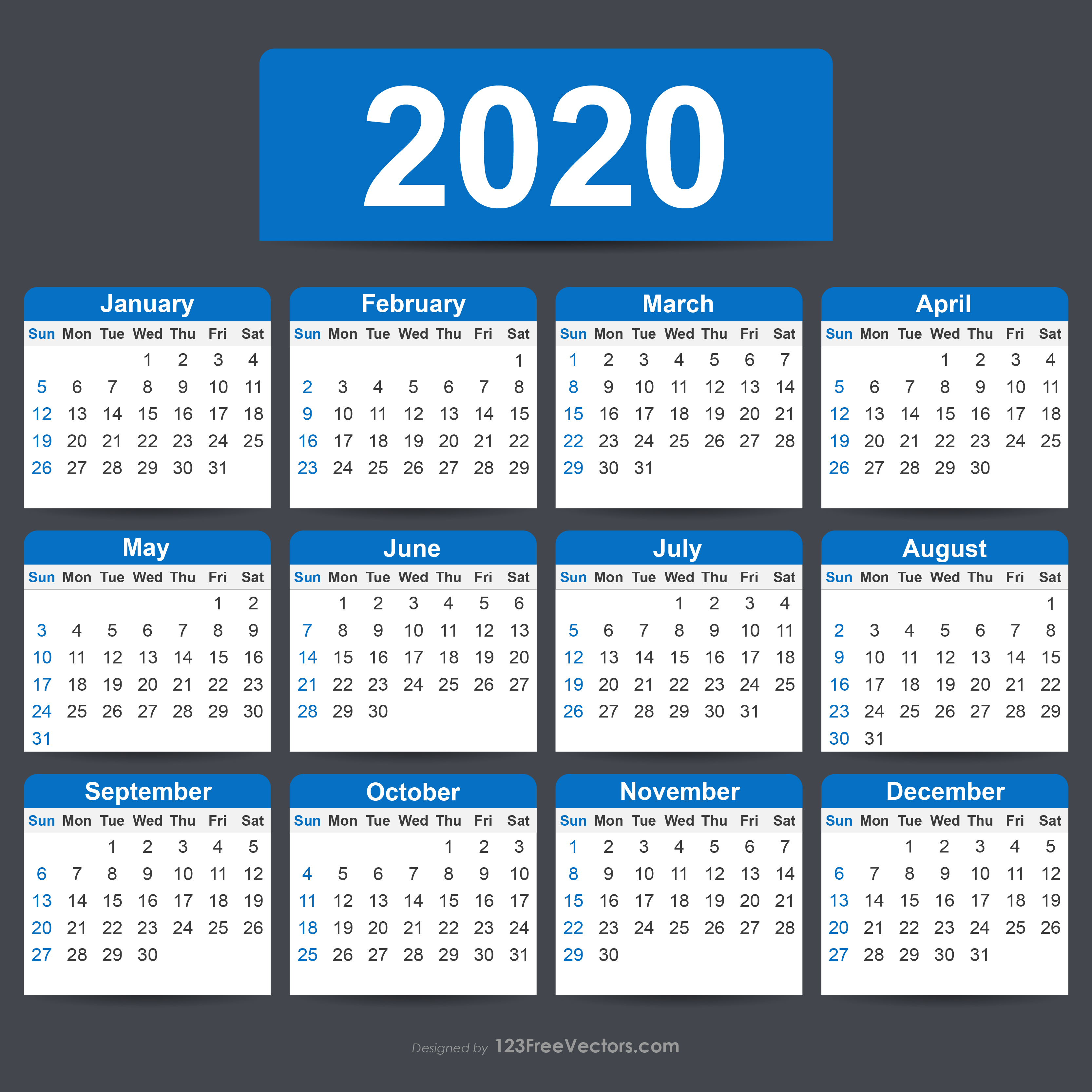 Free Free Editable Calendar 2020
