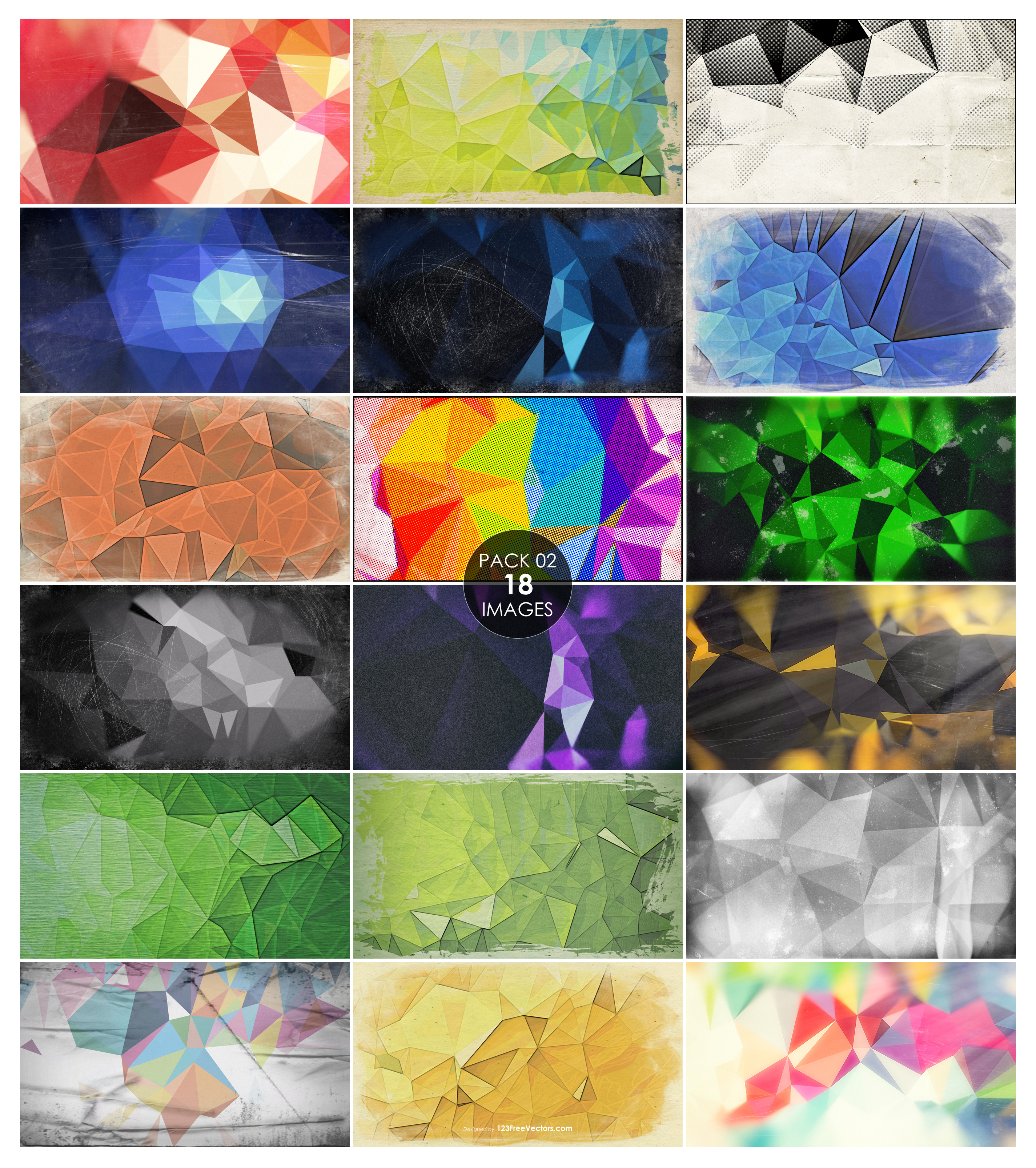18 Grunge Polygon Background Pack 02