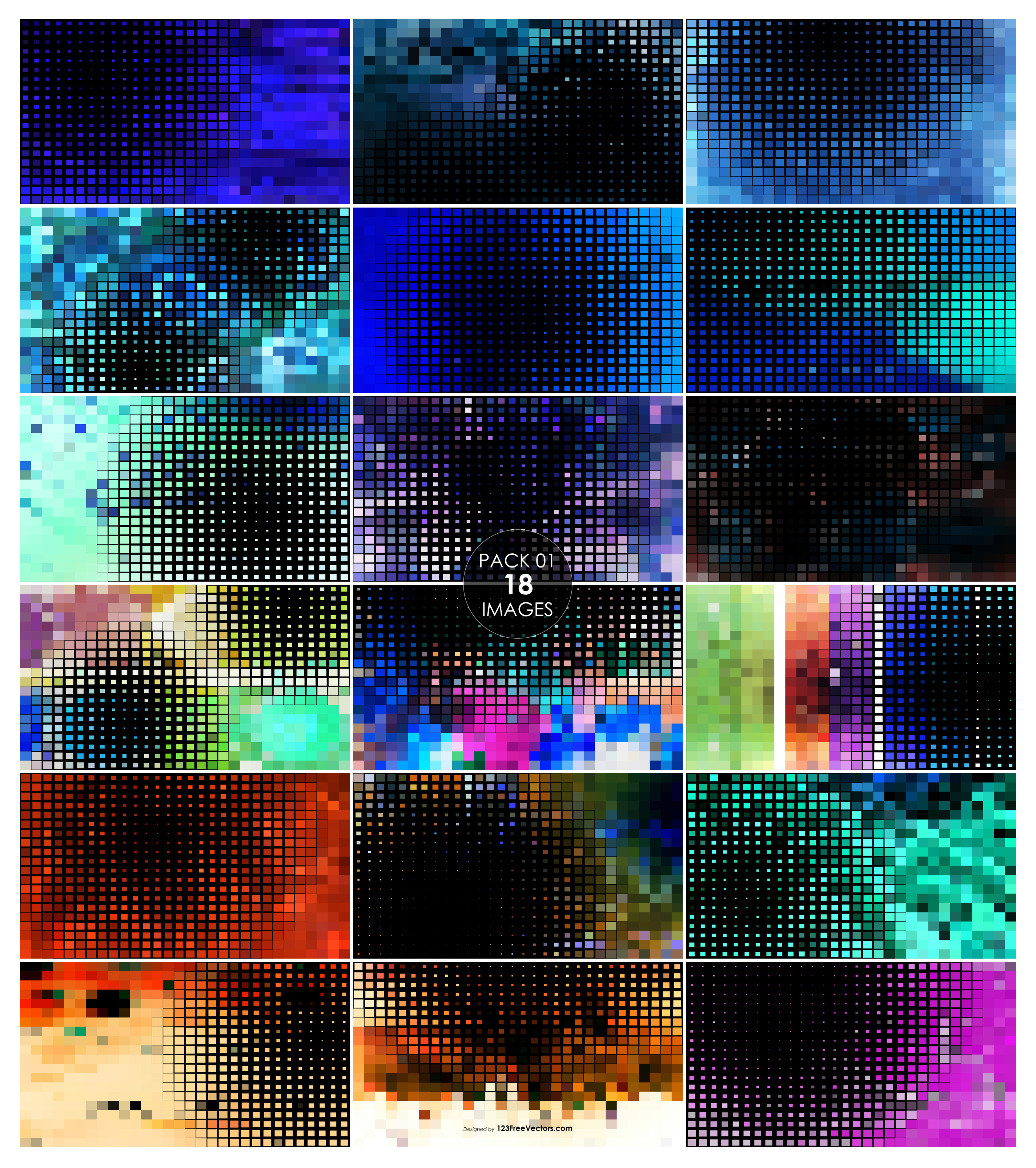 18 Square Mosaic Background Pack 01