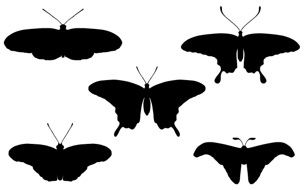 Free Butterfly Silhouettes Vector
