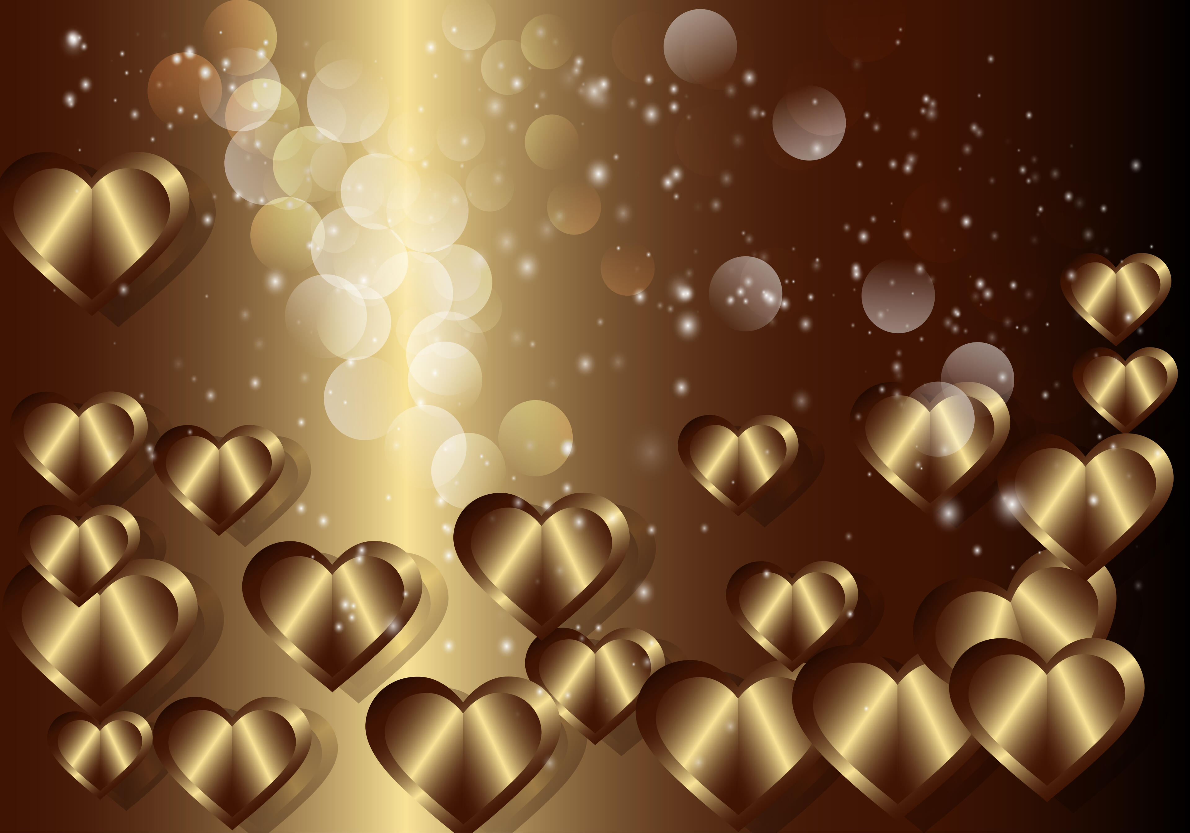 Brown and Gold Heart Background