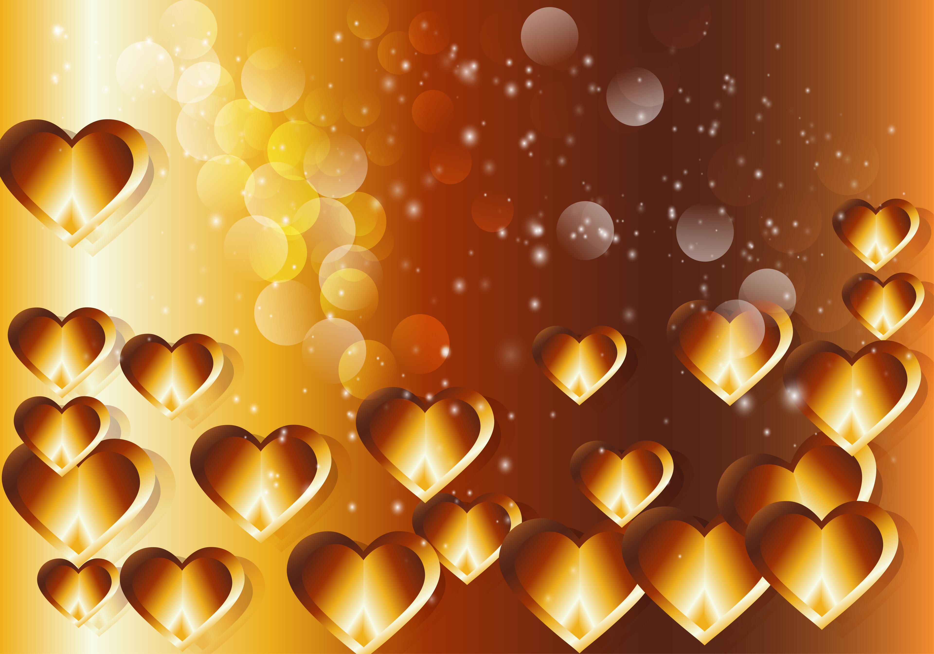 Orange and Brown Heart Background Design