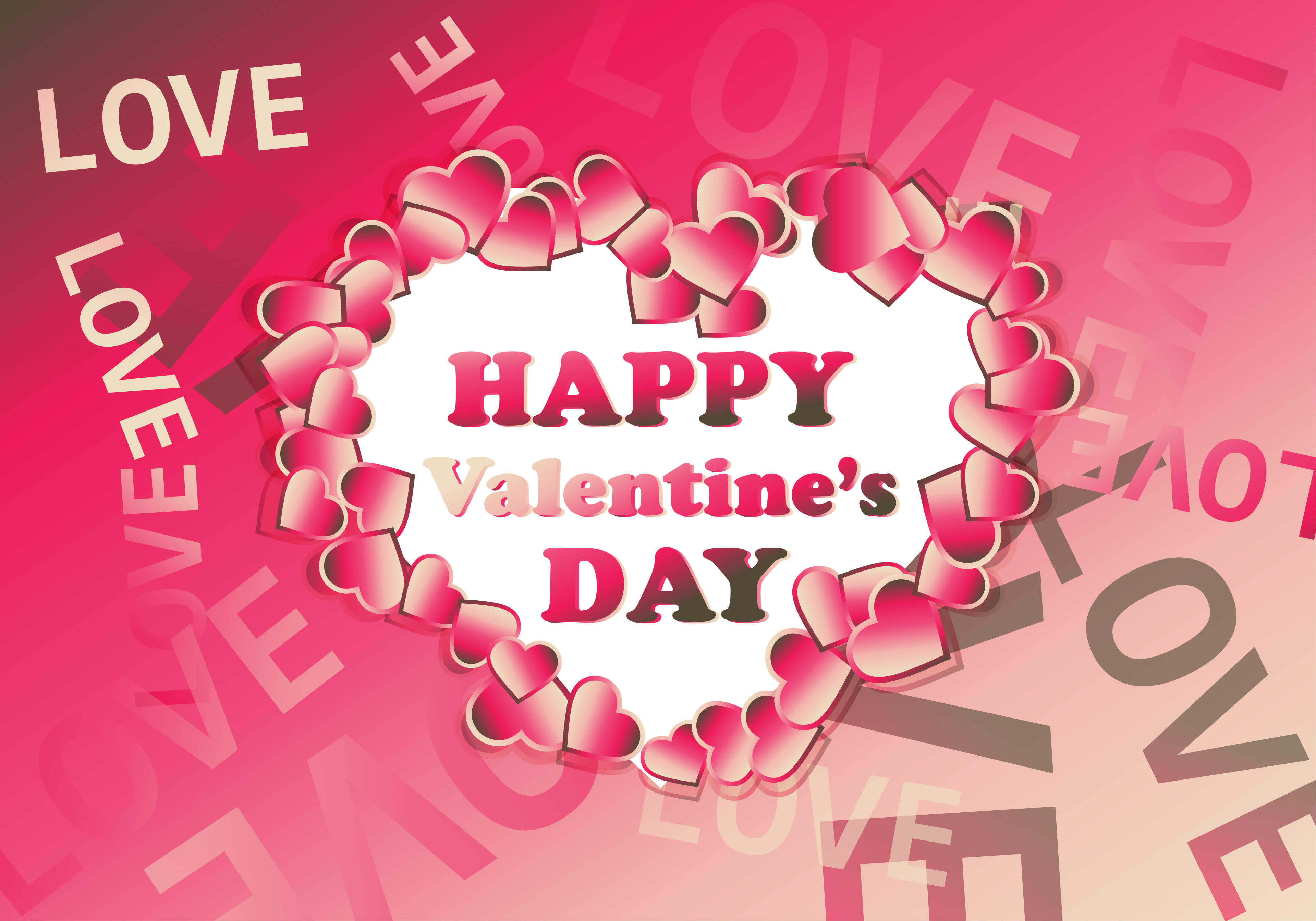 Pink and Beige Heart Wallpaper Background