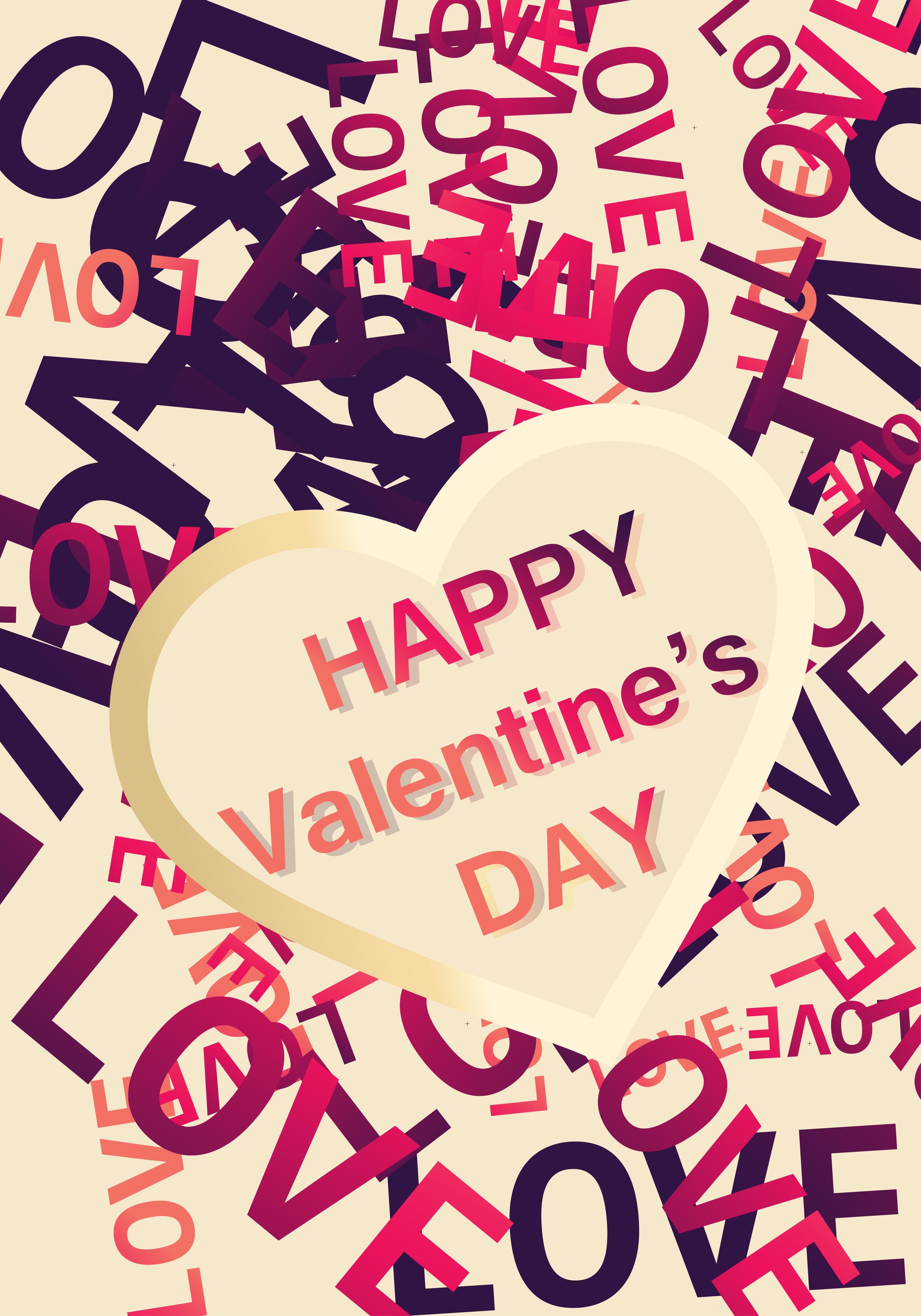 Pink and Beige Valentines Day Background