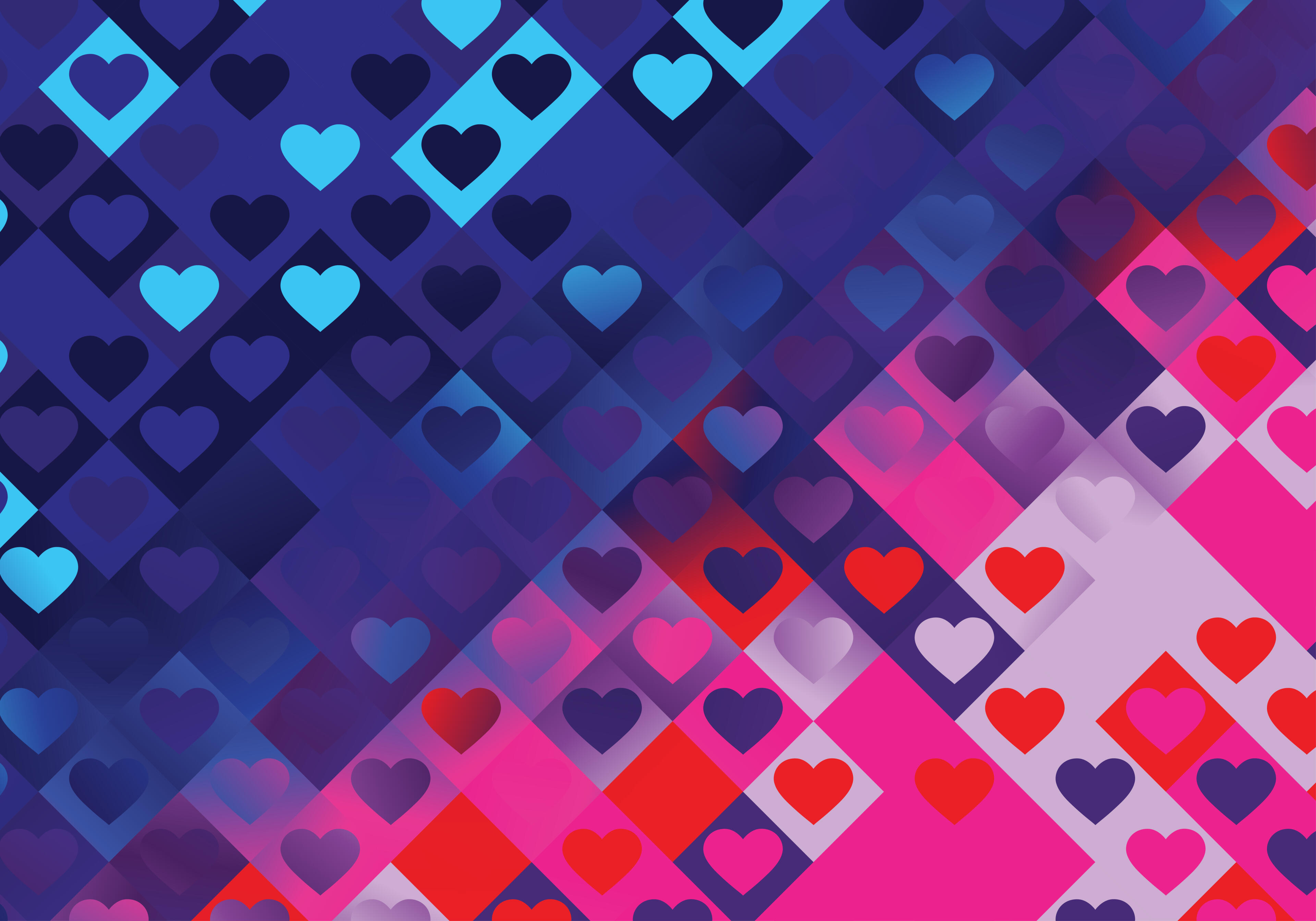 Pink and Blue Valentines Background Vector Art