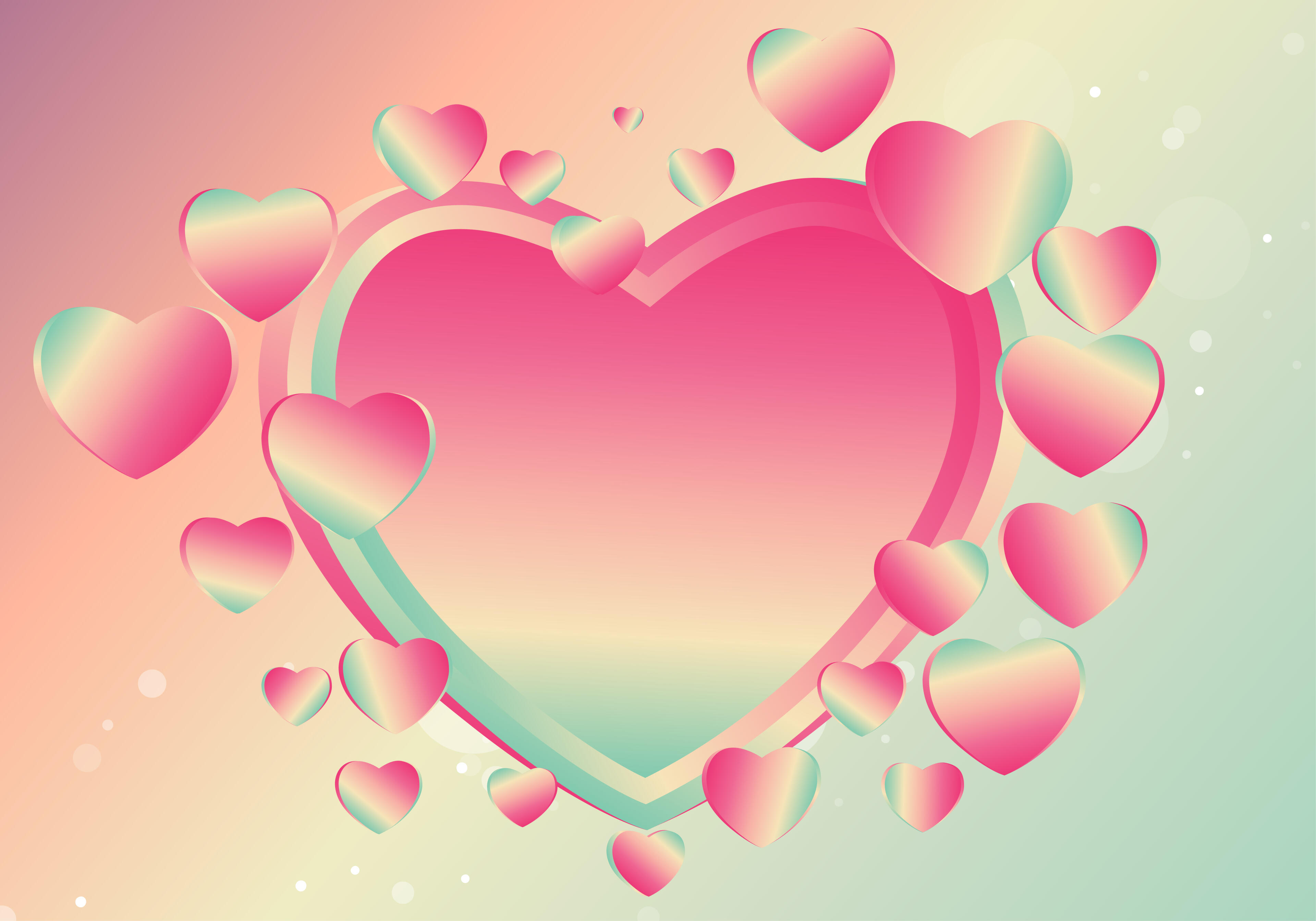 Pink and Blue Heart Background