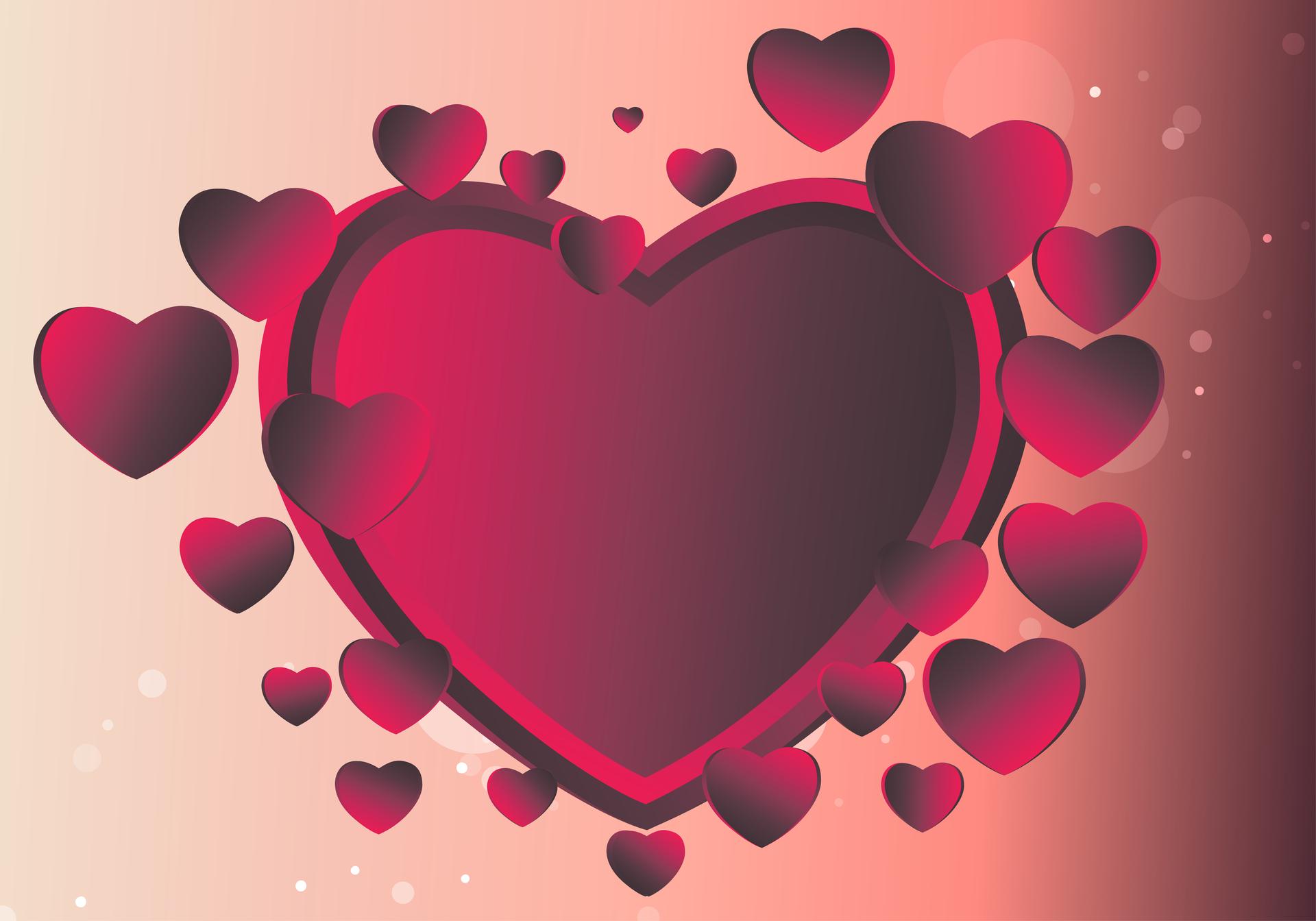 Pink and Brown Heart Background Vector