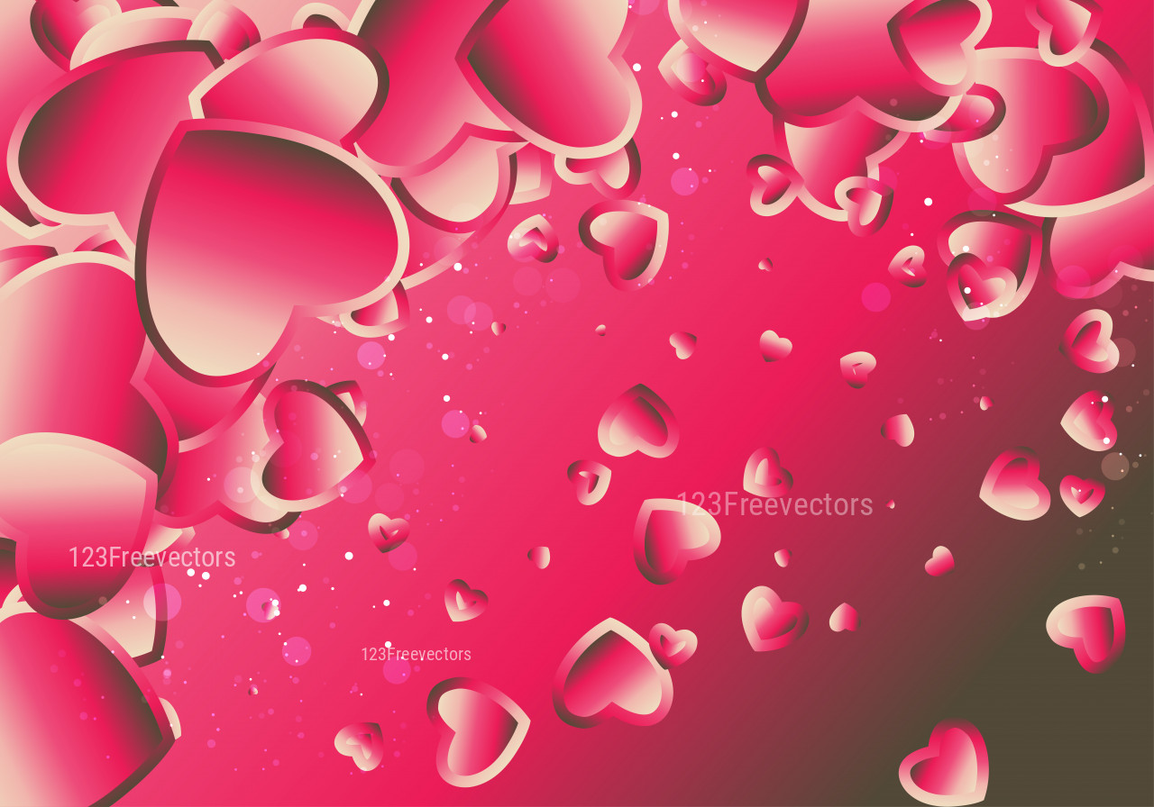 Pink and Brown Heart Wallpaper Background Vector Art