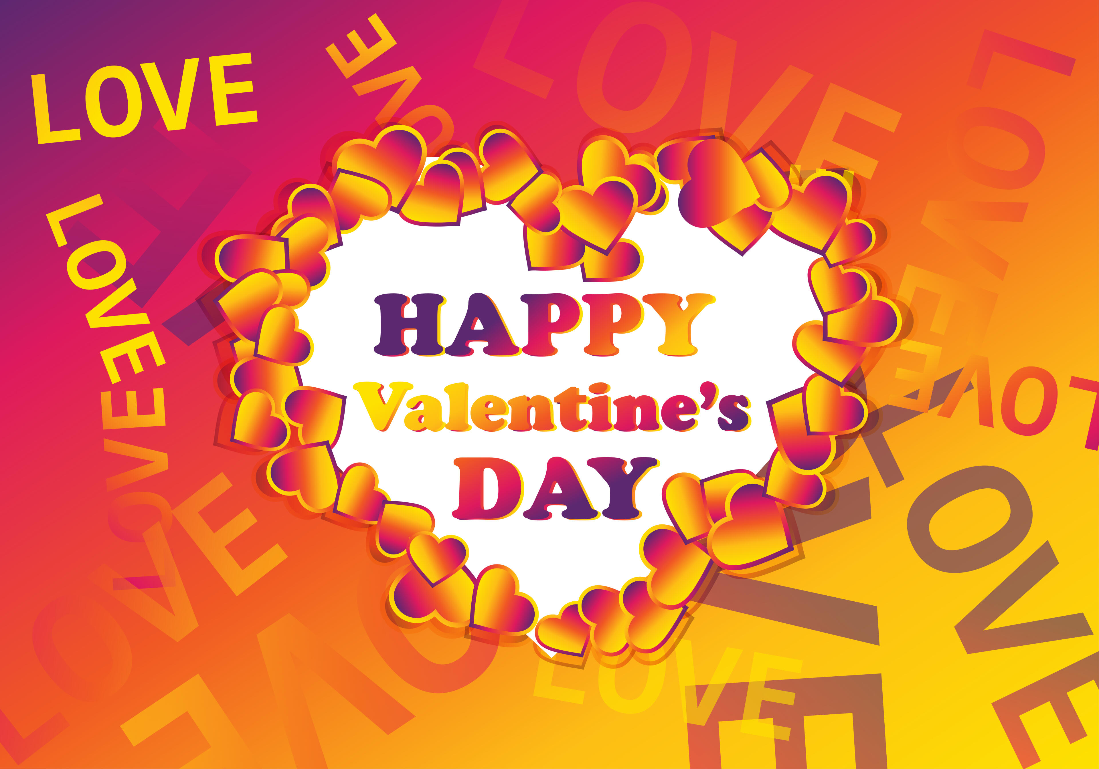 Pink and Orange February Background