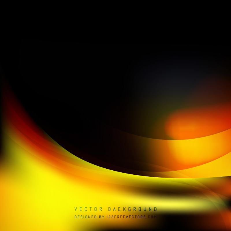Abstract Black Yellow Wave Background Template