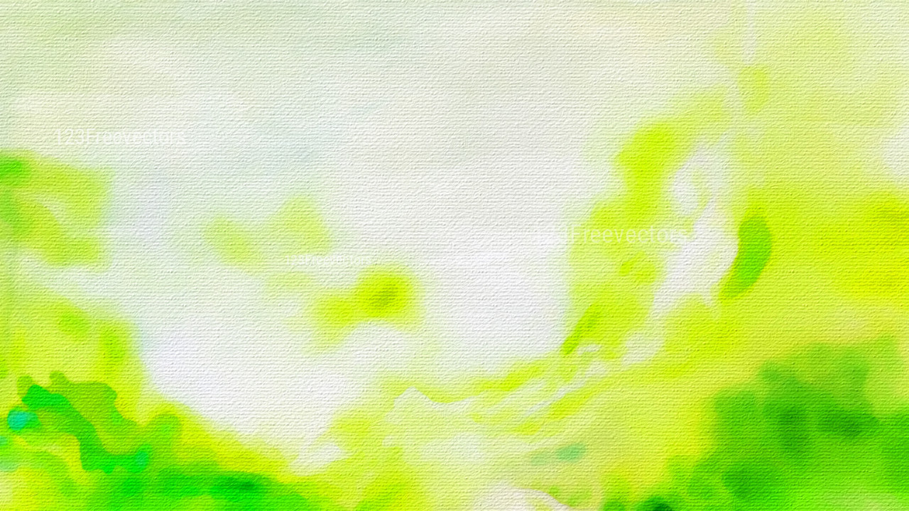 Green Yellow and White Grunge Watercolor Background