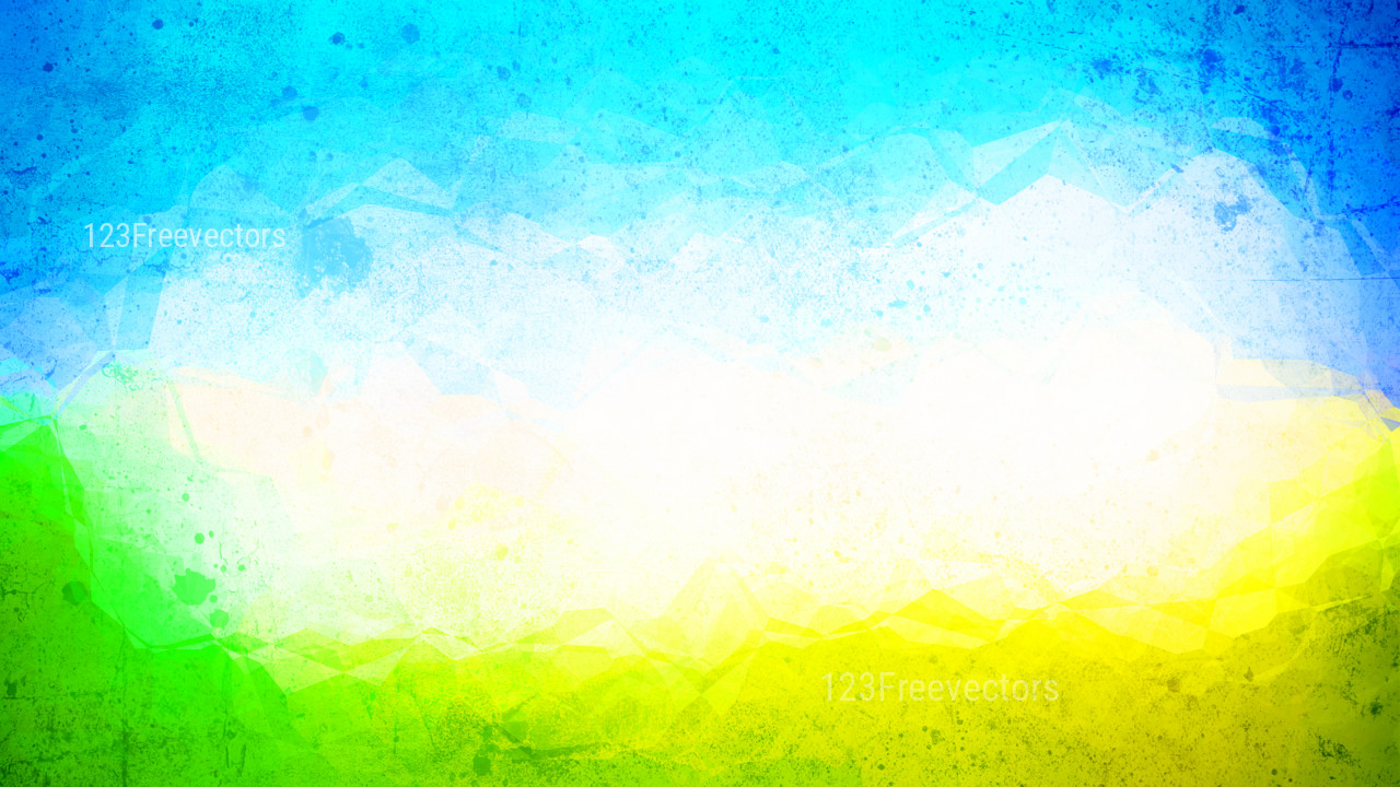 Blue Green and Yellow Water Paint Background