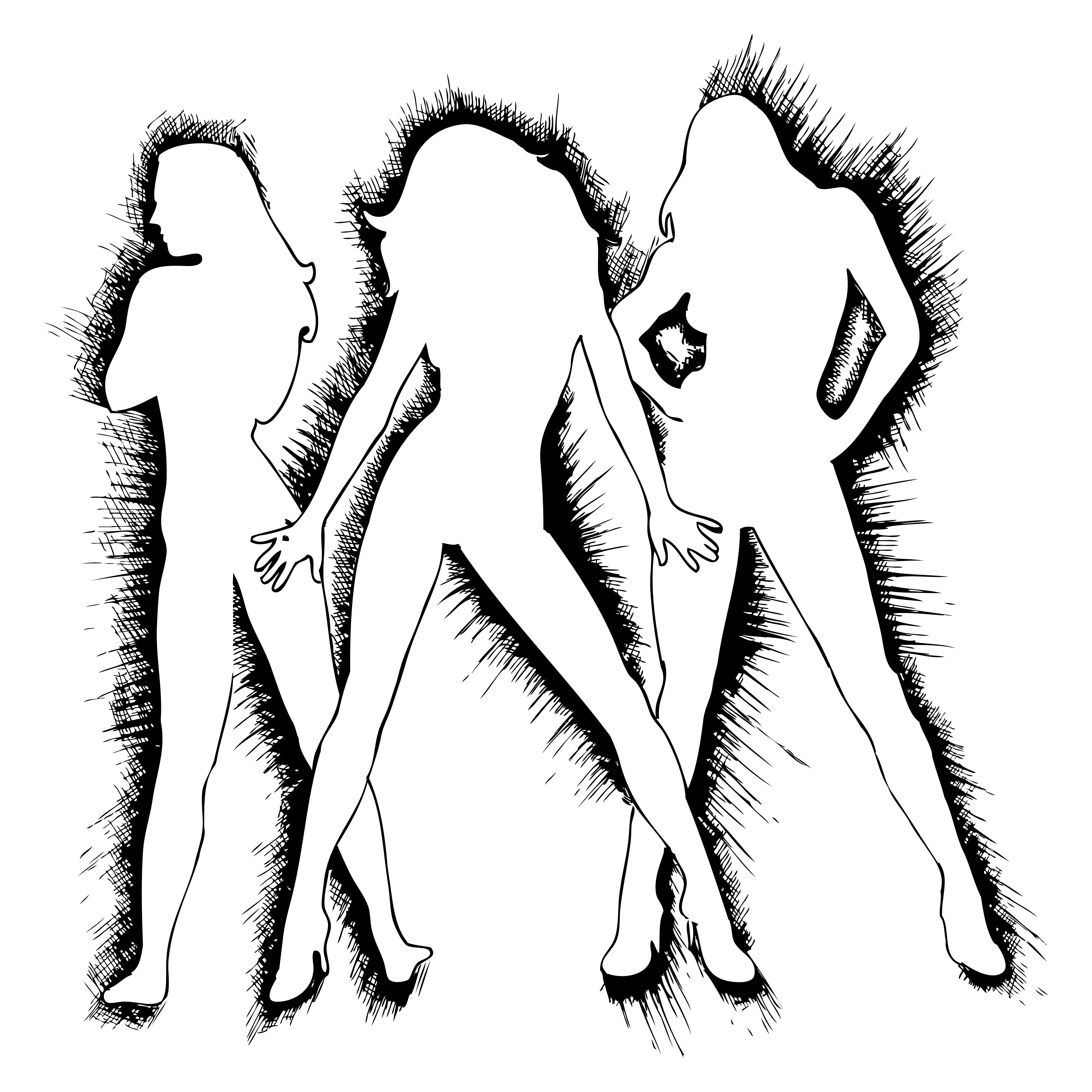 Three Silhouetted Figures