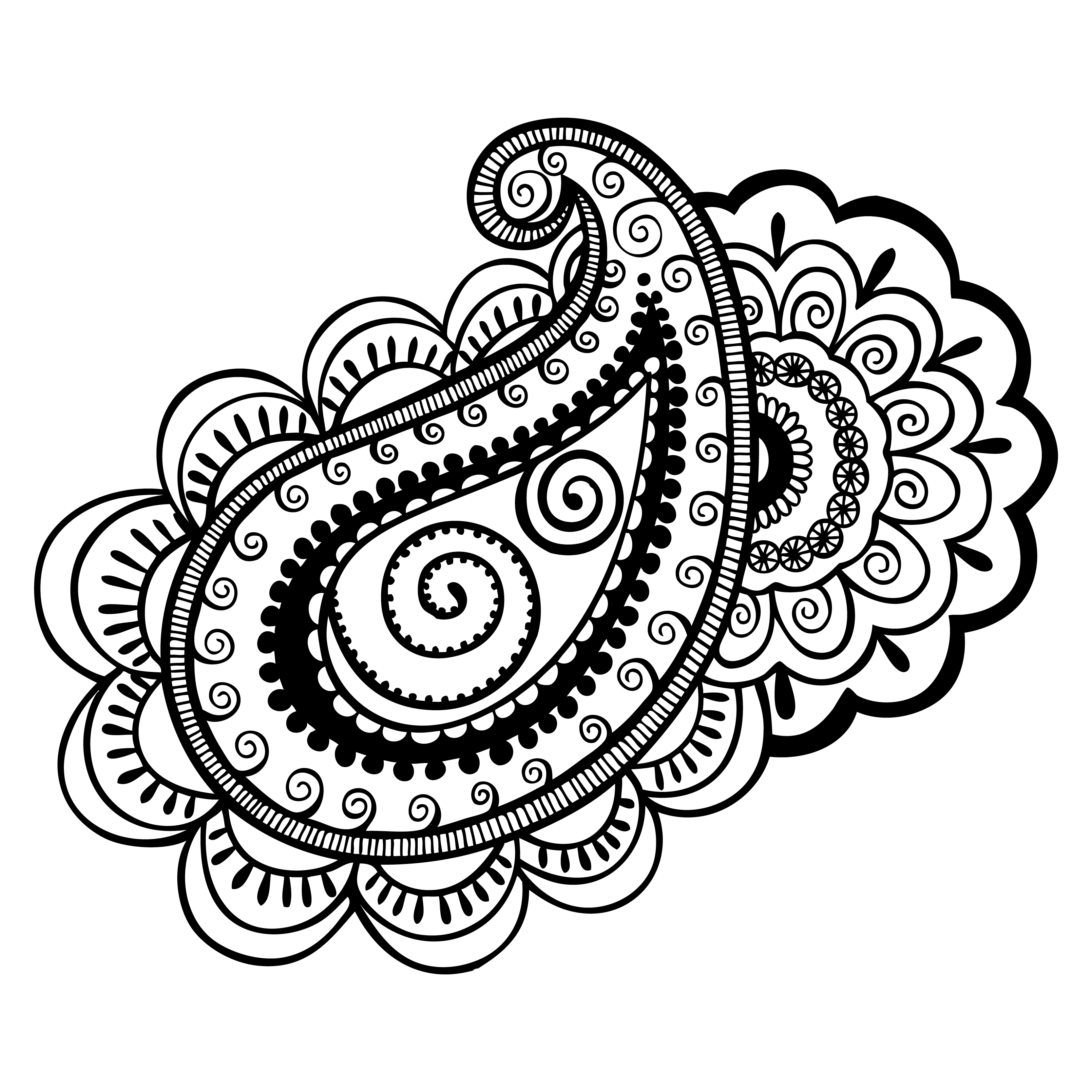 Free Hand Drawn Paisley Image