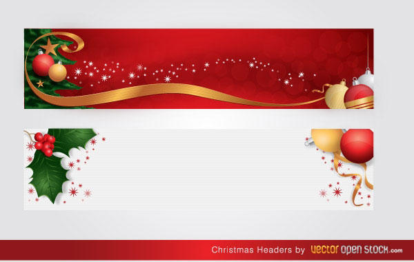 Merry Christmas Website Header Free Vector