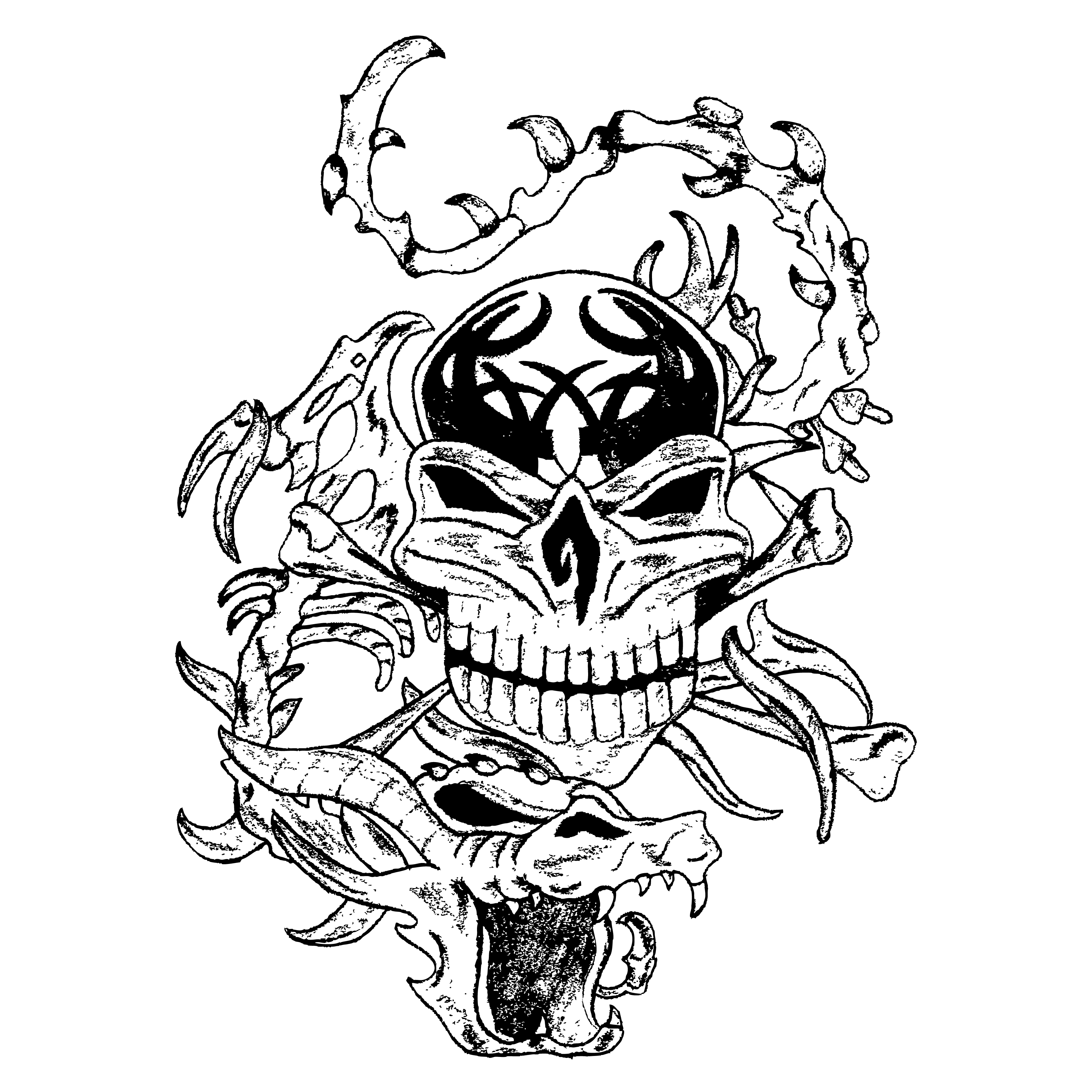 Free Hand Drawn Skull Vector Image