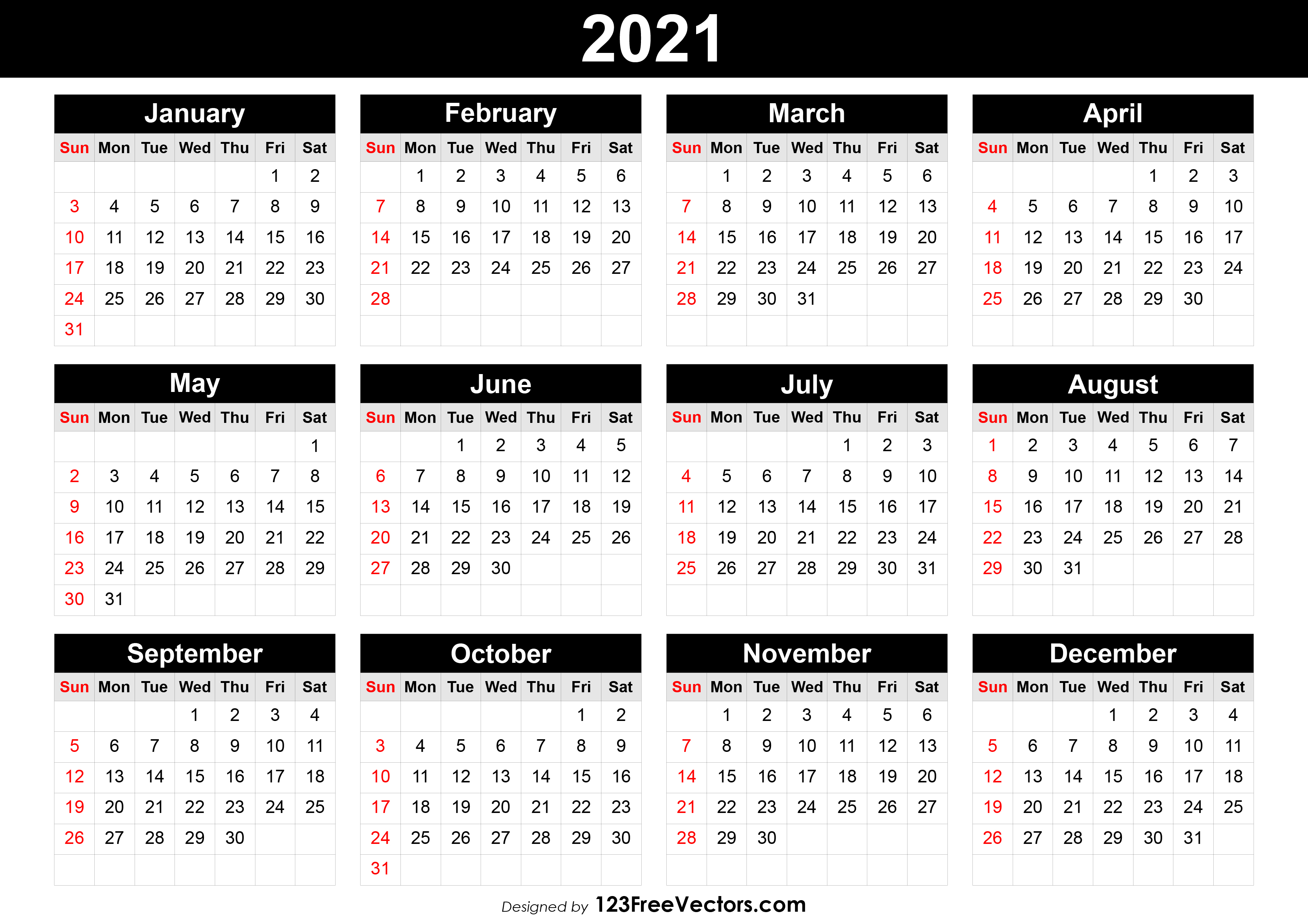 Featured image of post 123Freevectors Calendar Free download printable yearly calendar 2021 ai vector print template in adobe illustrator ai eps pdf file formats