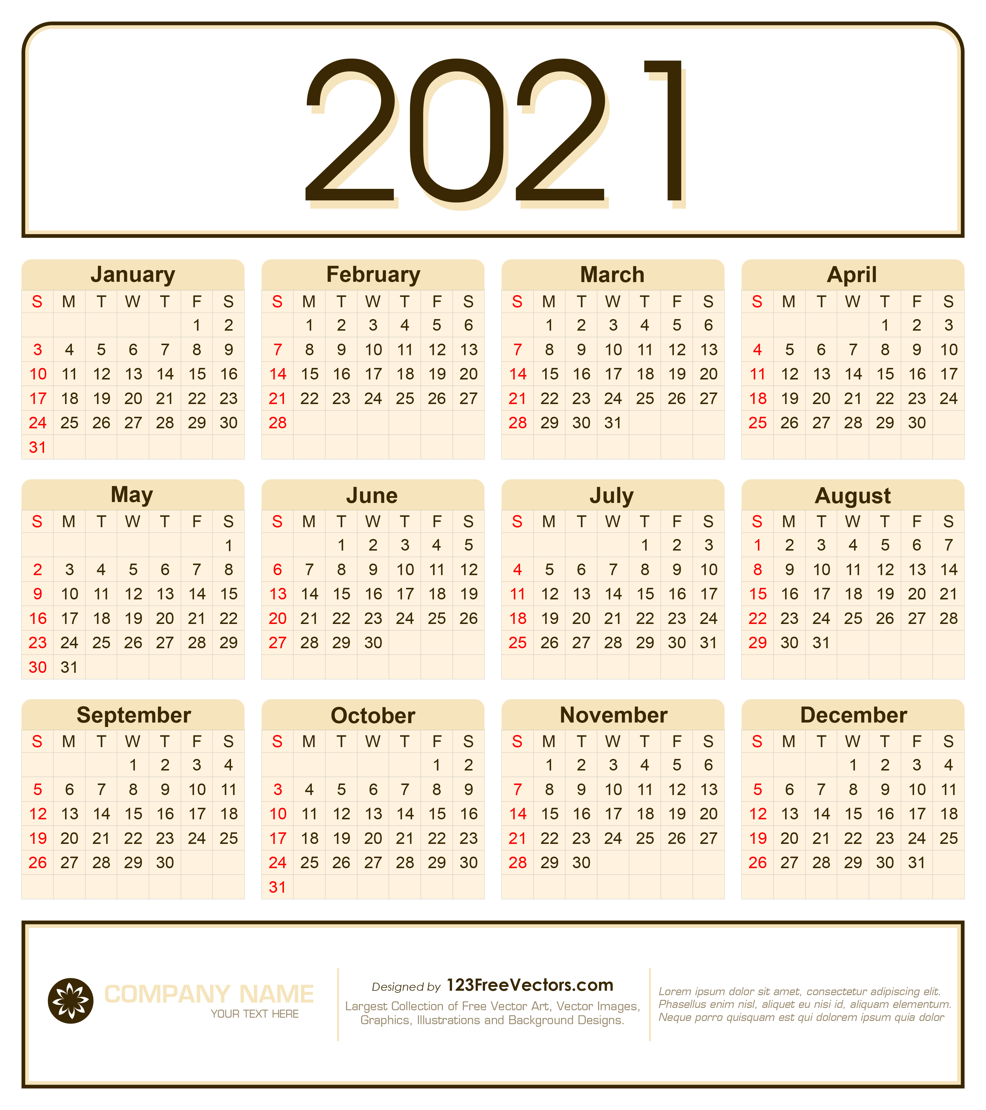 Featured image of post 123Freevectors 2021 Calendar With Week Numbers 2021 calendar center page numbers