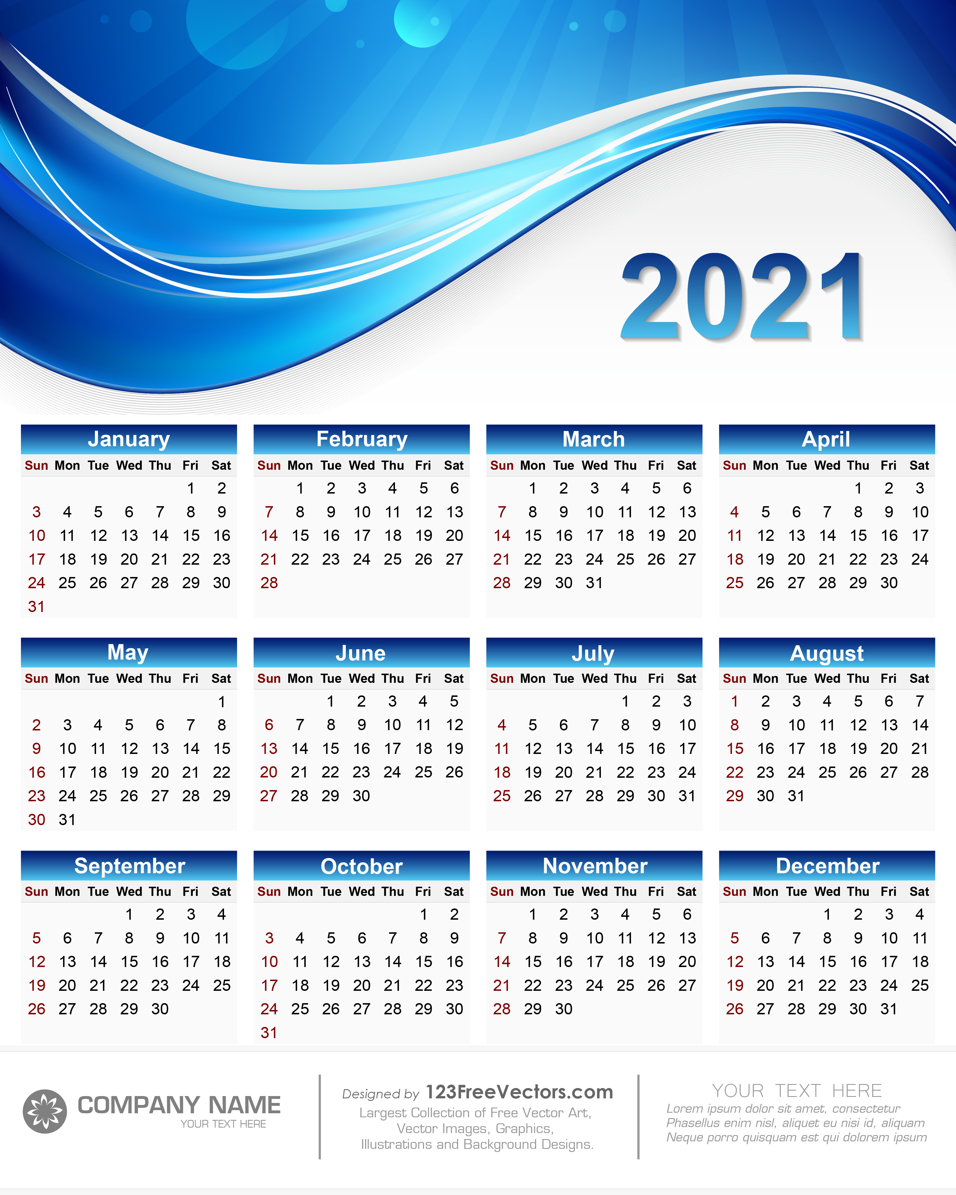 Free 2021 Calendar Pdf