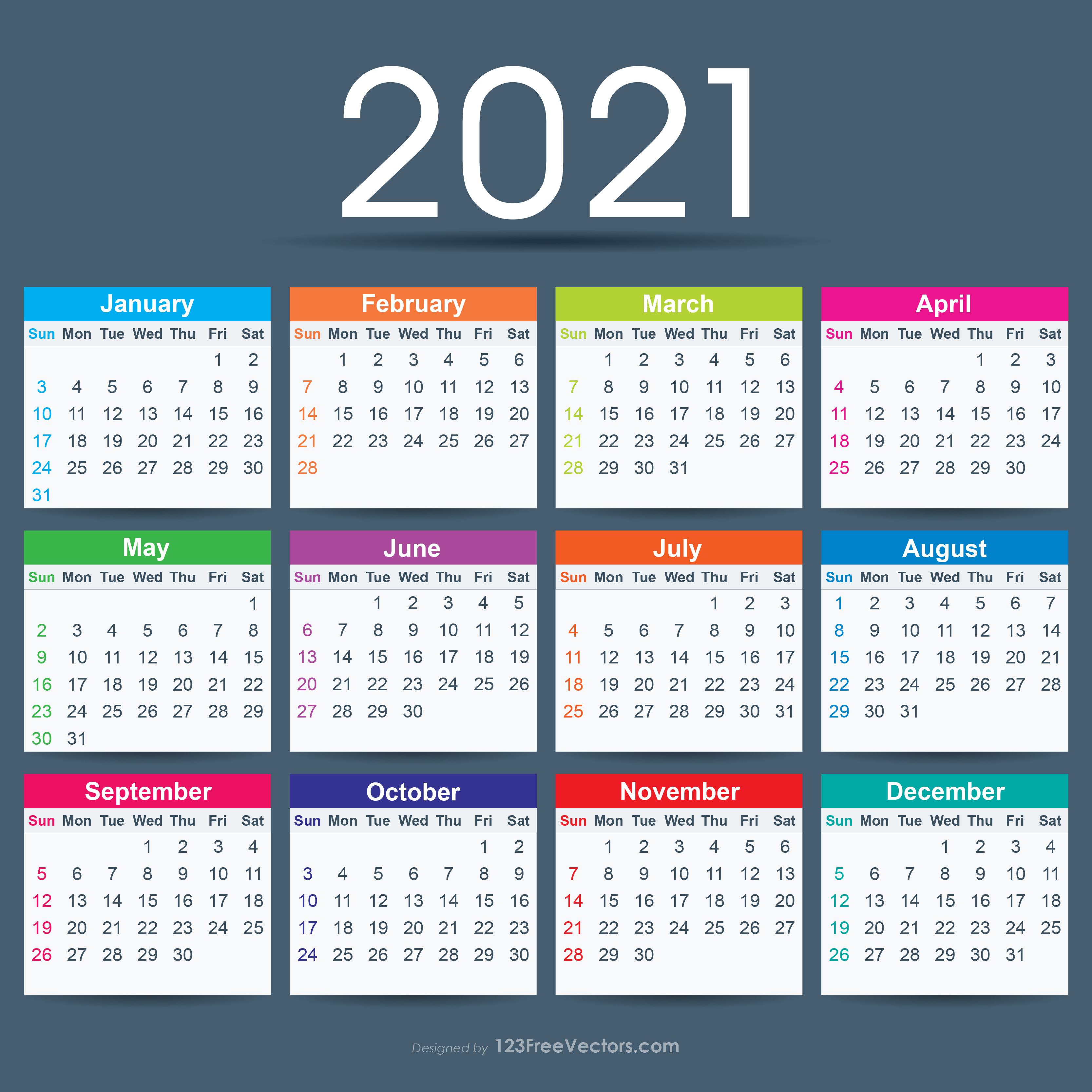 Free 2021 Calendar Ai