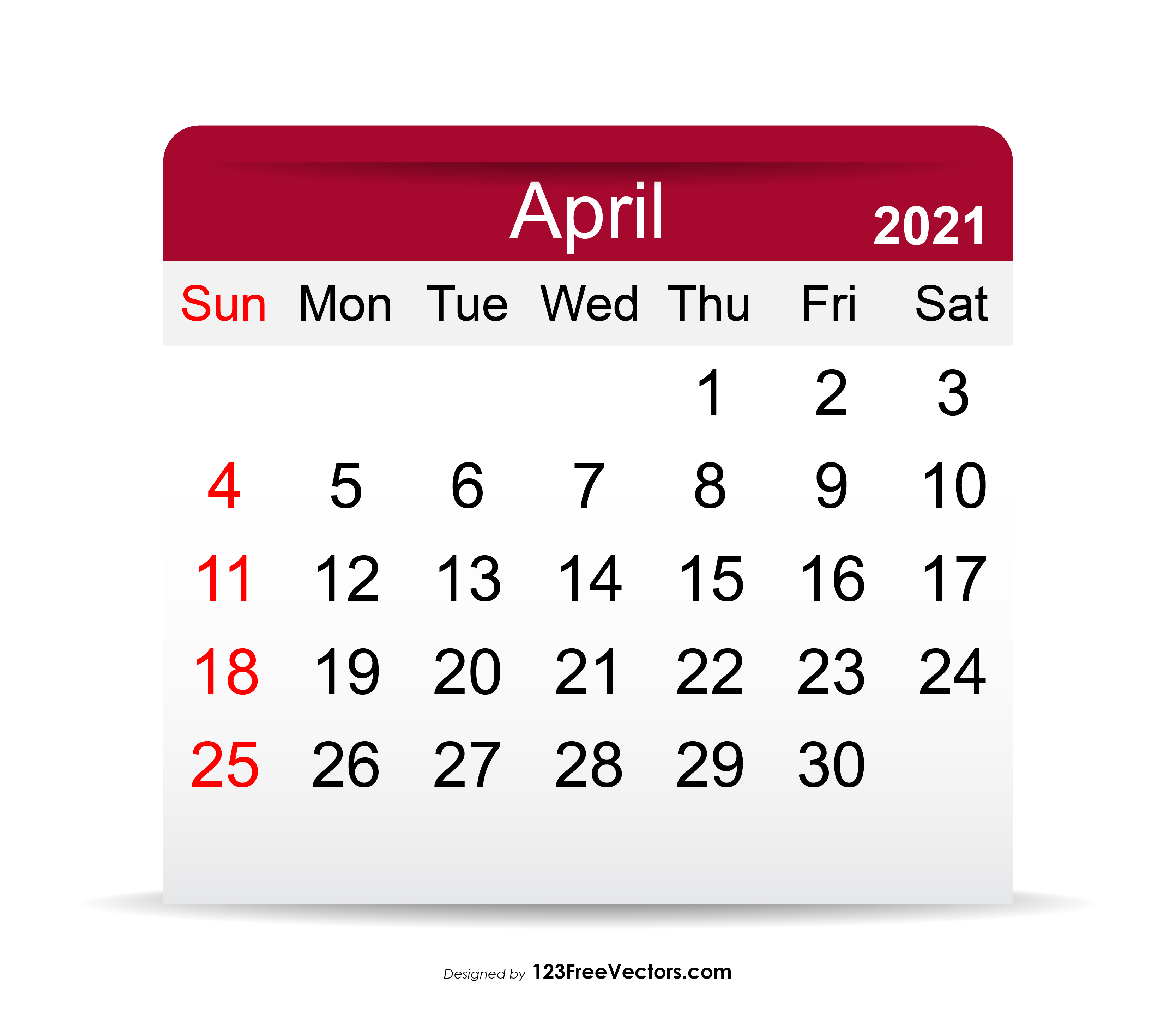 Free April 2021 Calendar
