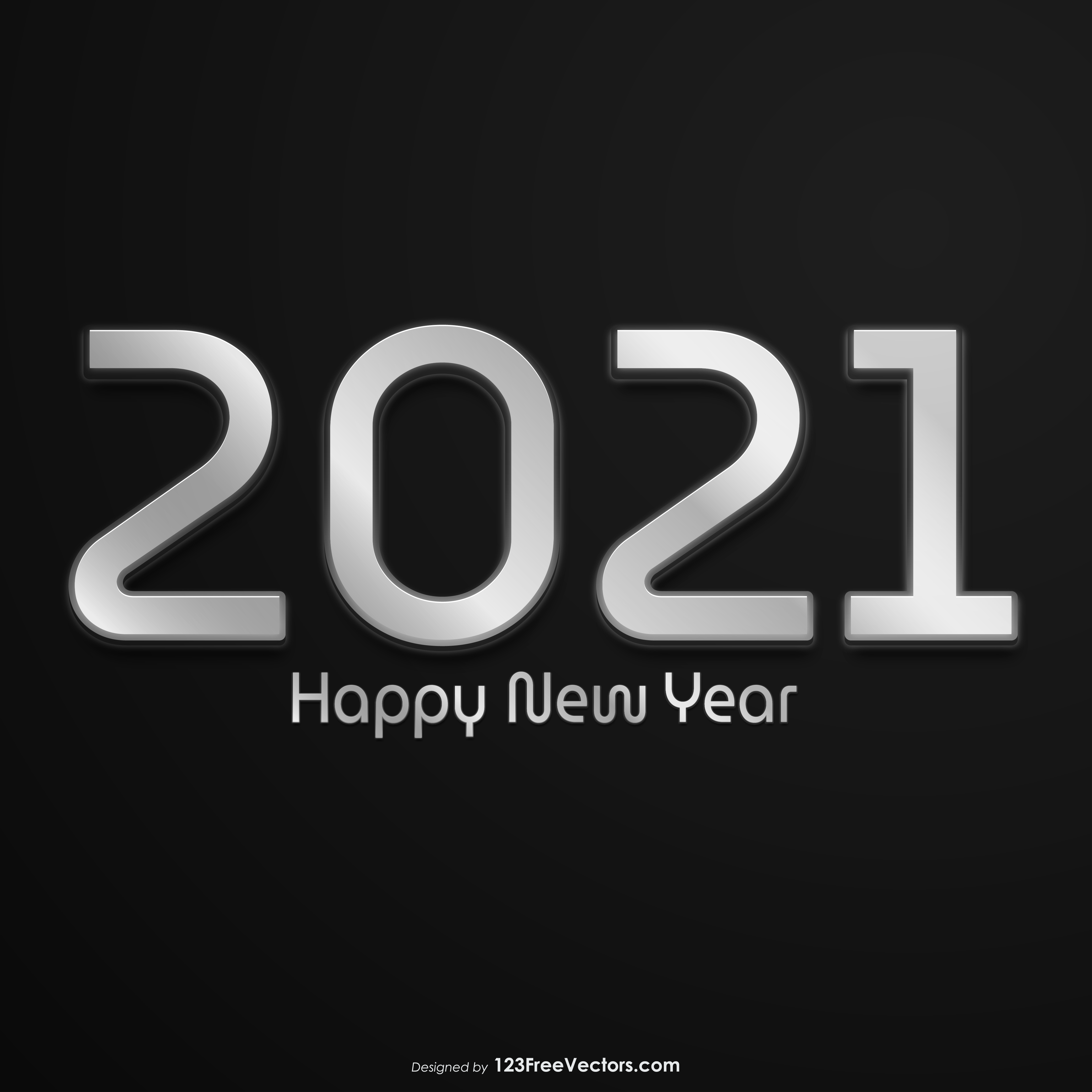 Free Happy New Year 2021 Black Background