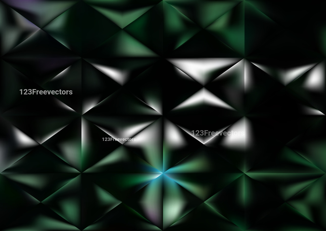 Abstract Green Black and White Geometric Triangle Pattern Background