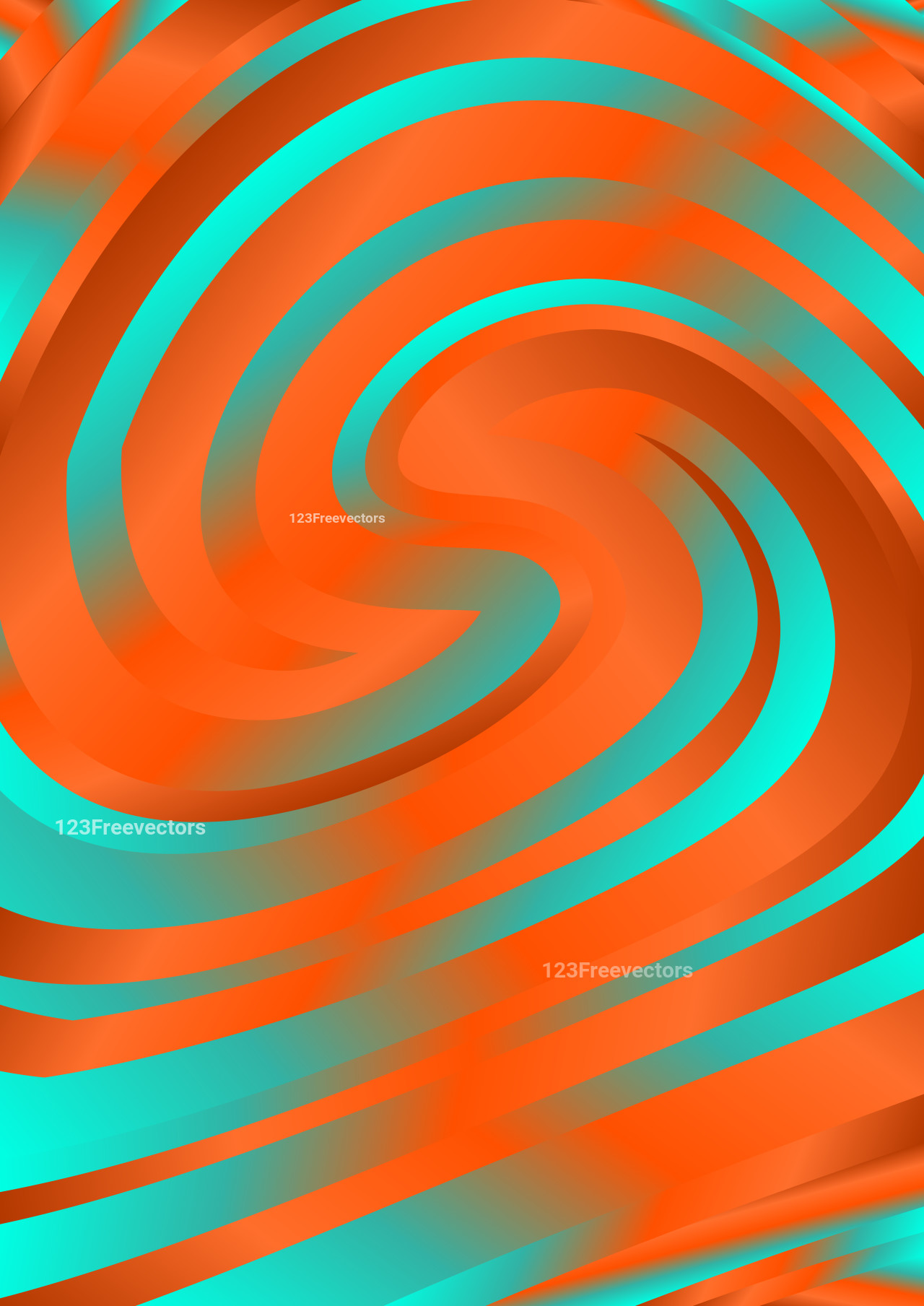 Blue And Orange Twirling Vortex Background