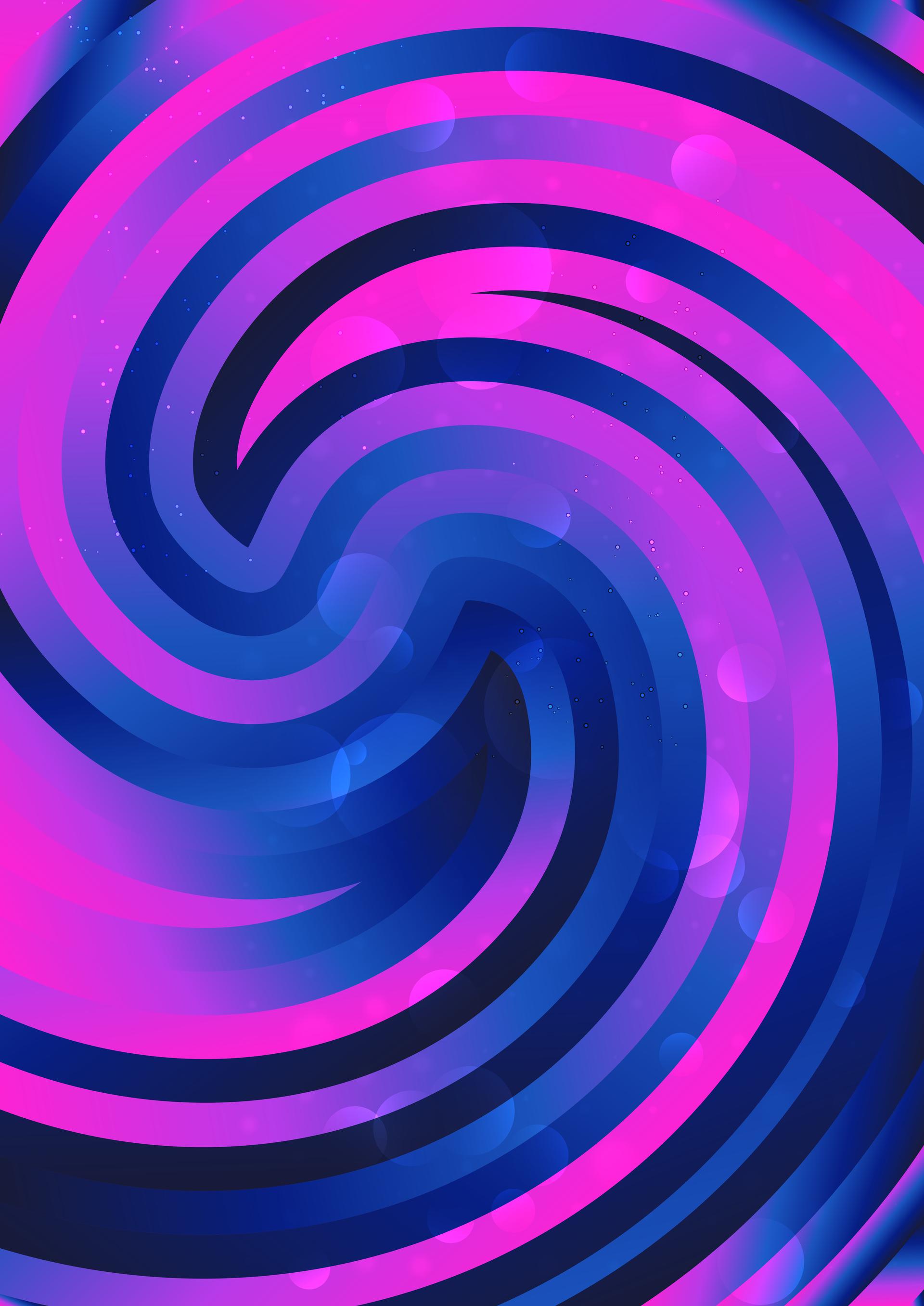Swirling Pink and Blue Abstract