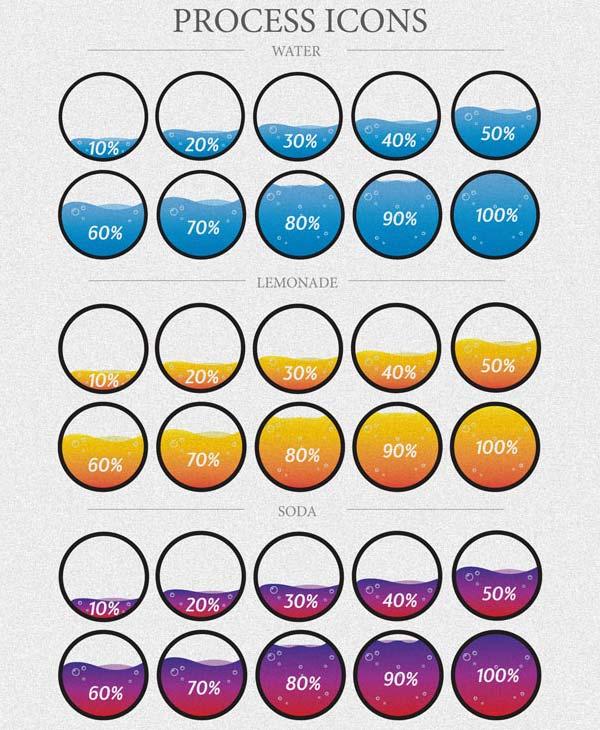 Process/Progress Icons Vector