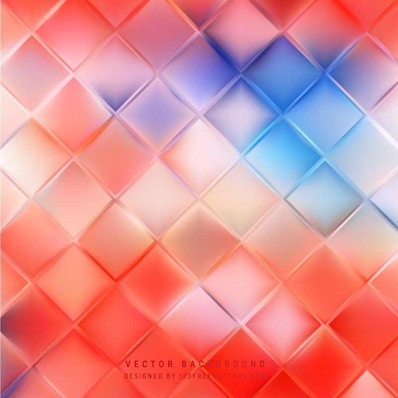 Abstract Blue Red Square Background Design