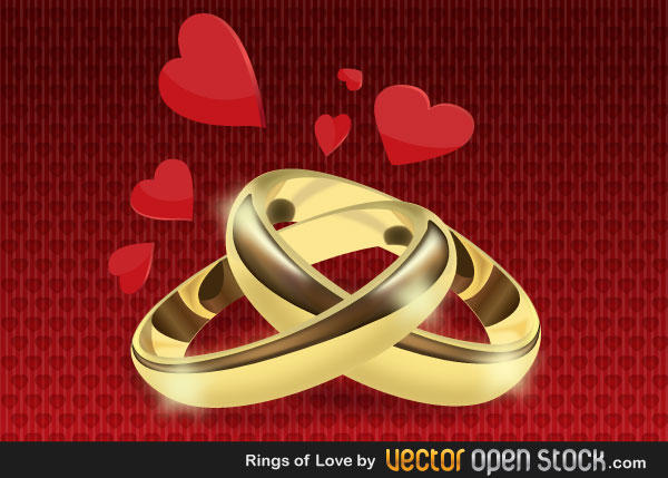 Wedding Gold Rings Vector Free