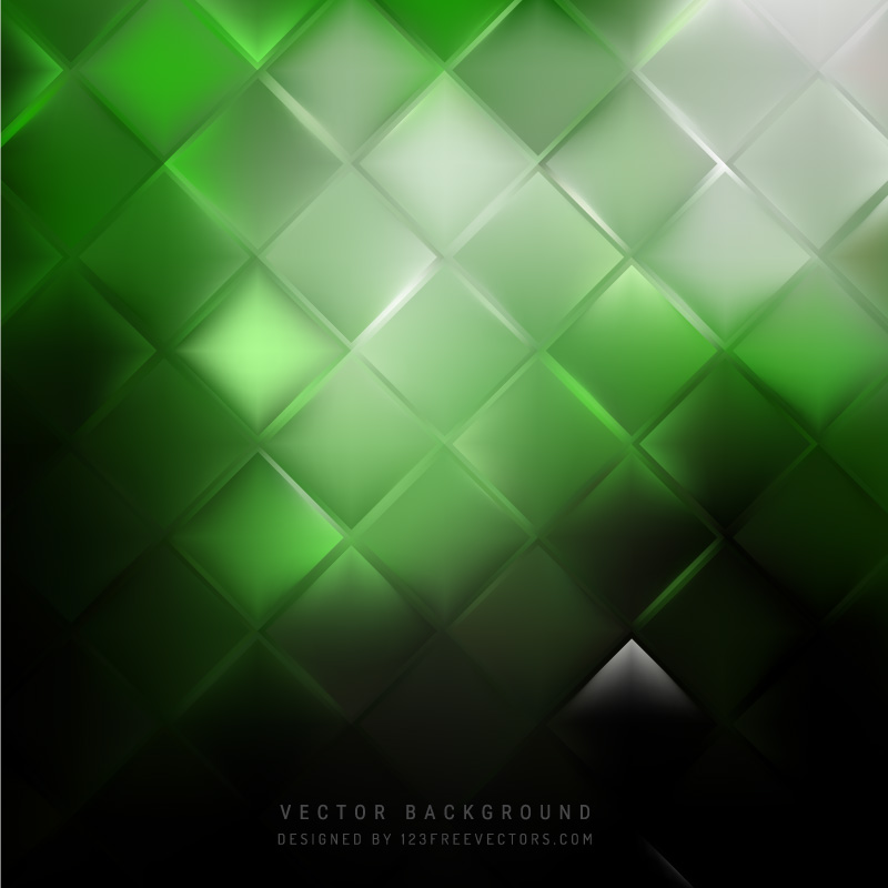 Black Green Square Background Template