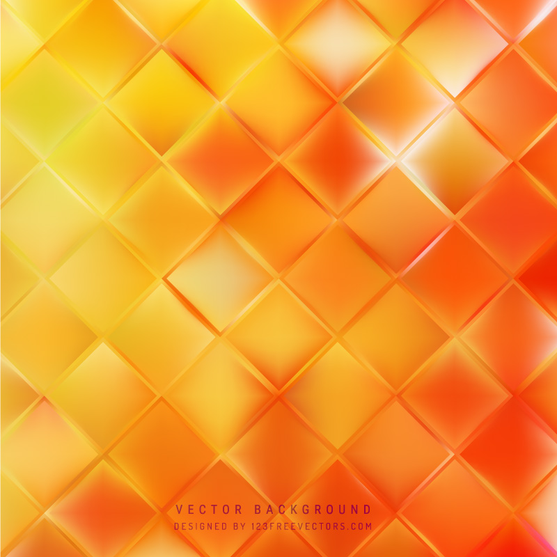 Abstract Yellow Orange Square Background Template