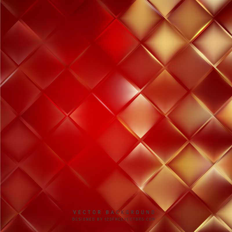 Red Yellow Geometric Square Background