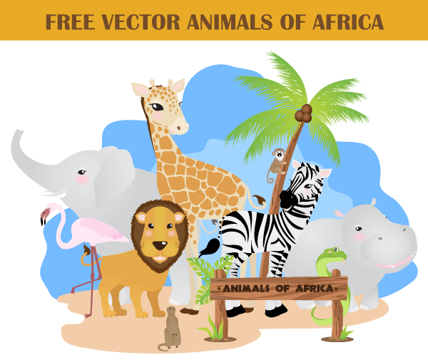 Free African Animals Vector Pack