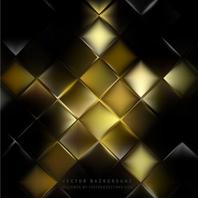 Abstract Black Yellow Square Background Design