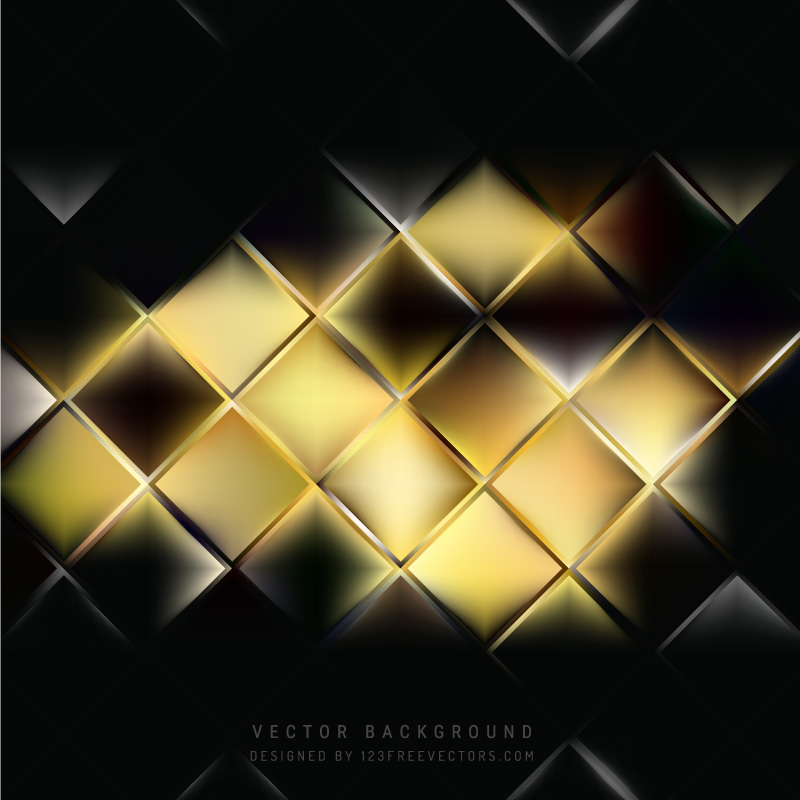 Black Yellow Square Background Template