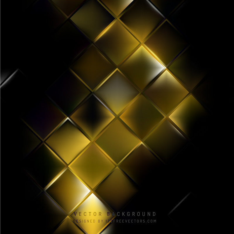 Black Yellow Square Background Template