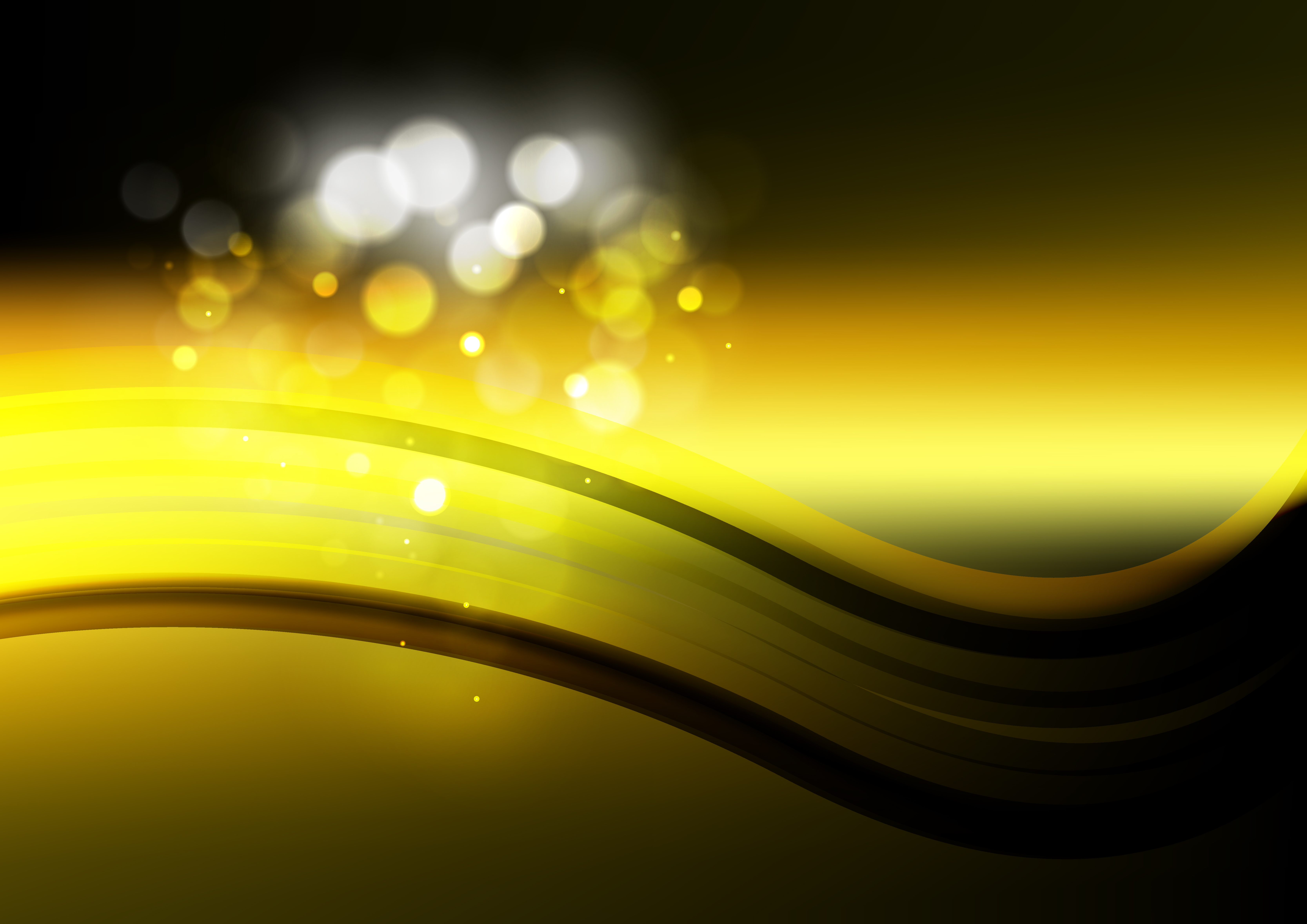 Black and Yellow Wave Background