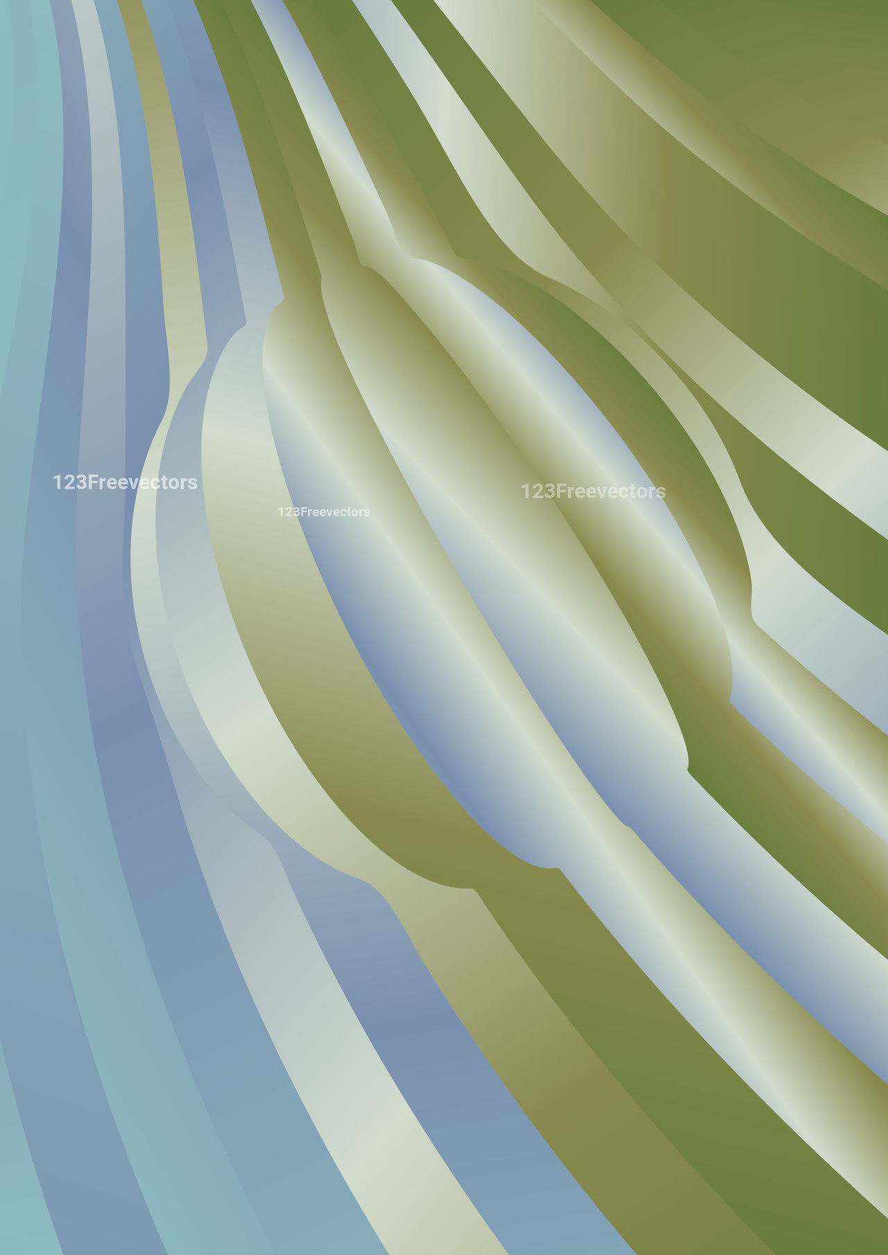 Blue and Green Abstract Curved Stripes Background Vector Eps