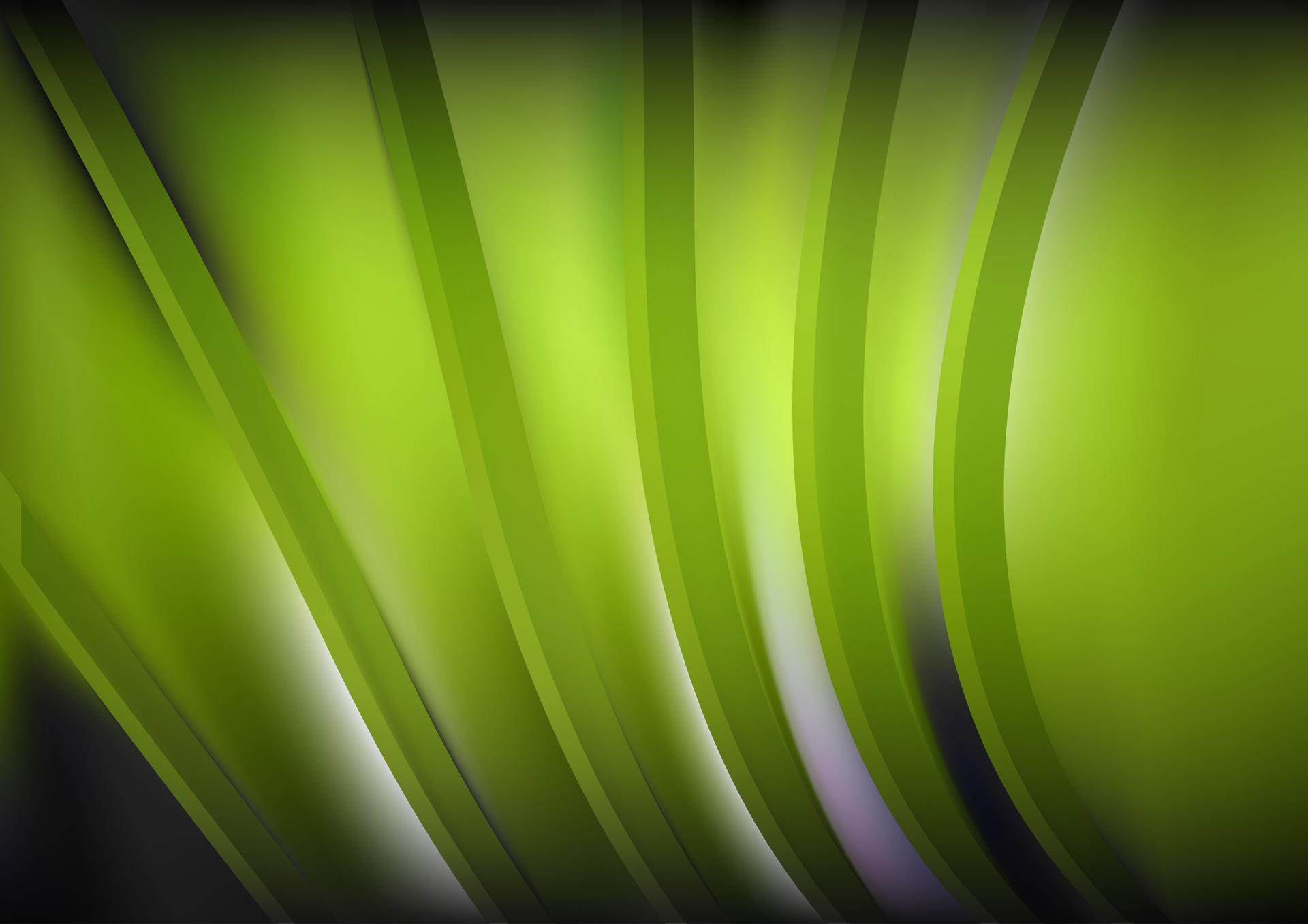 Green and Grey Abstract 3D Wave Stripe Background Image