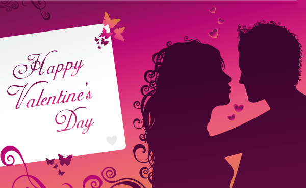 Happy Valentine’s Day Greeting Card Vector Image