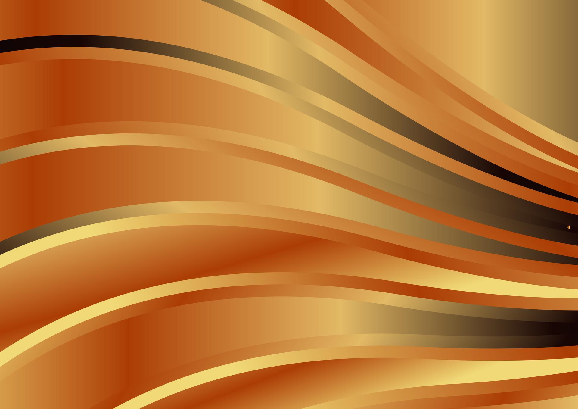 Abstract Gold and Orange Gradient Wavy Background